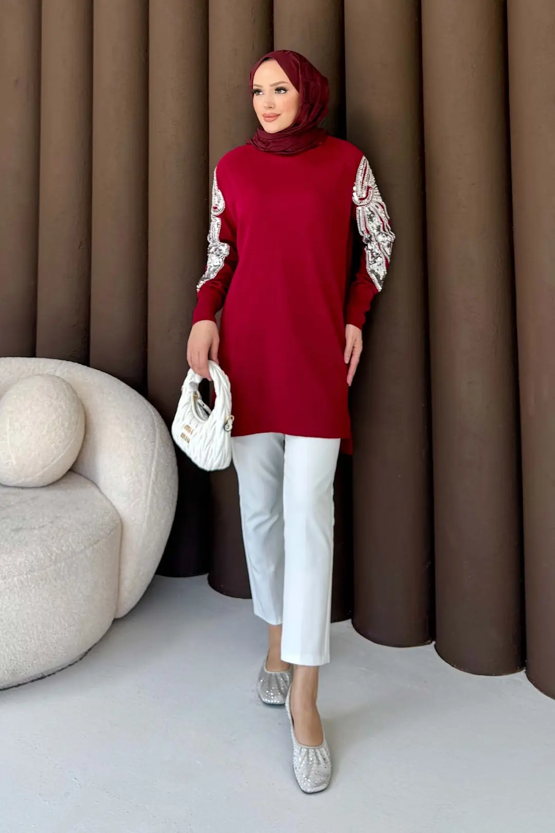 Taşlı Triko Tunik 70-2494 · 2