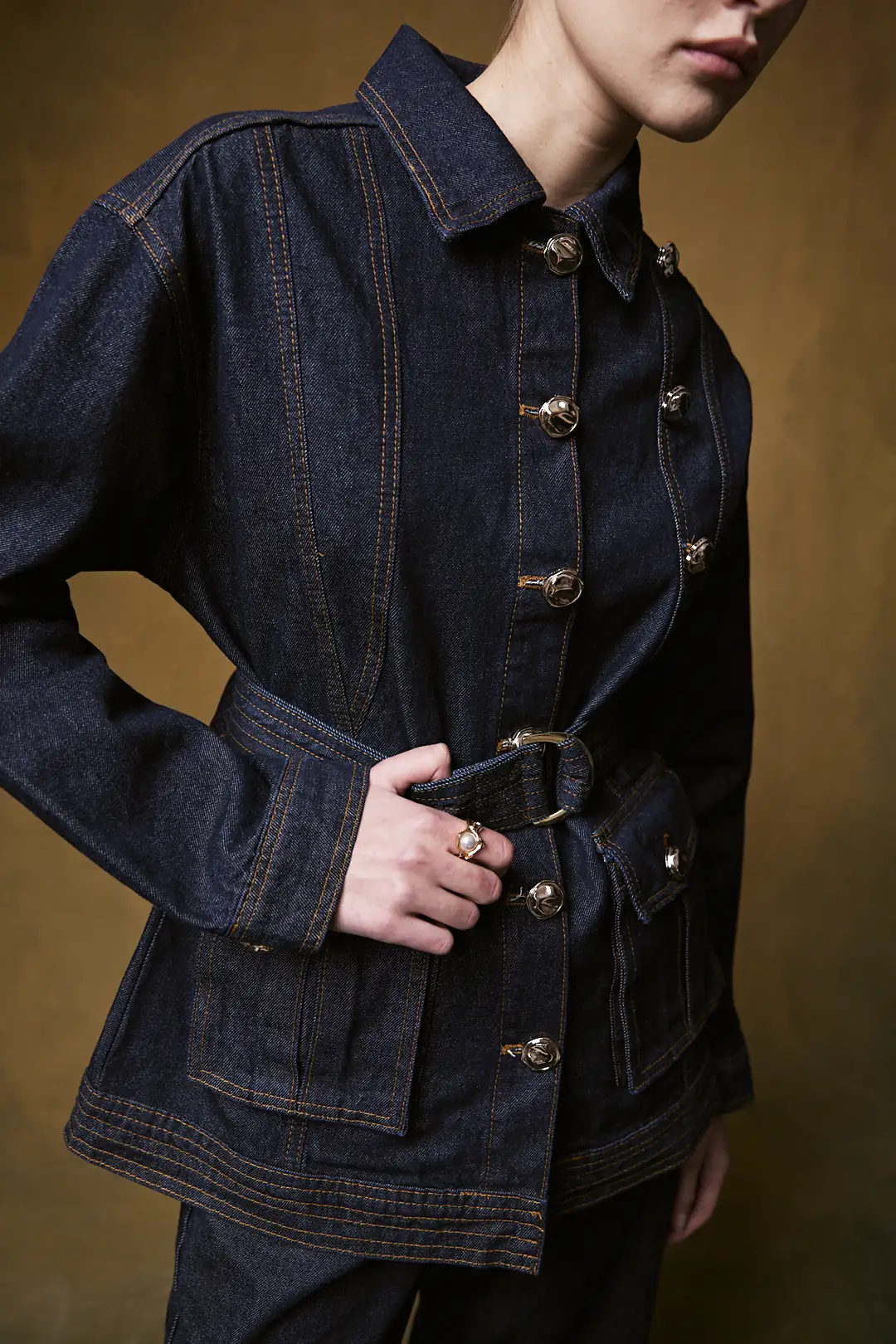 Düğmeli Denim Takım 32-8007 · 9
