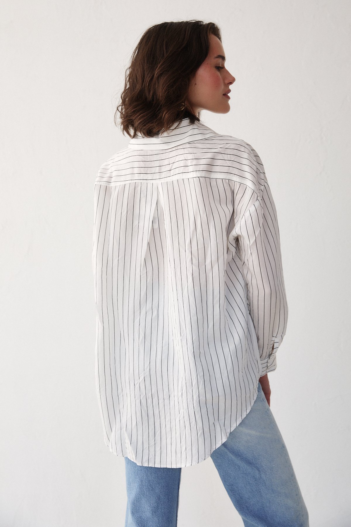 Çizgili Poplin Gömlek 3-3343