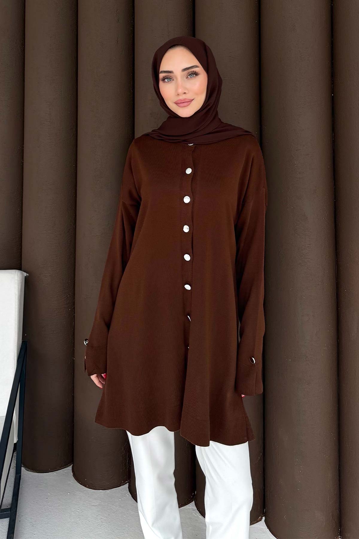 Düğmeli Triko Hırka 70-2437