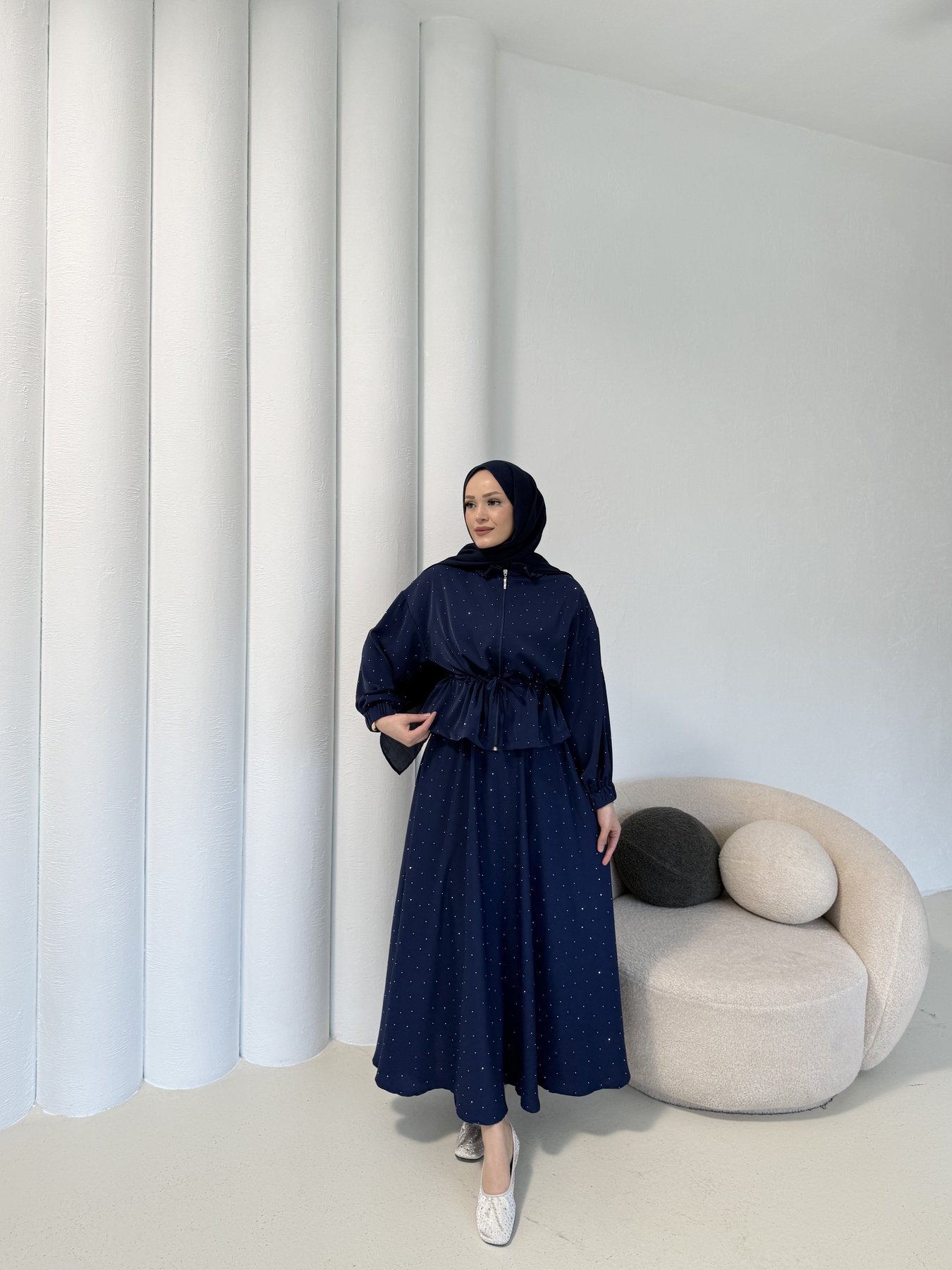 Taşlı Dubai Etekli Takım 32-3535