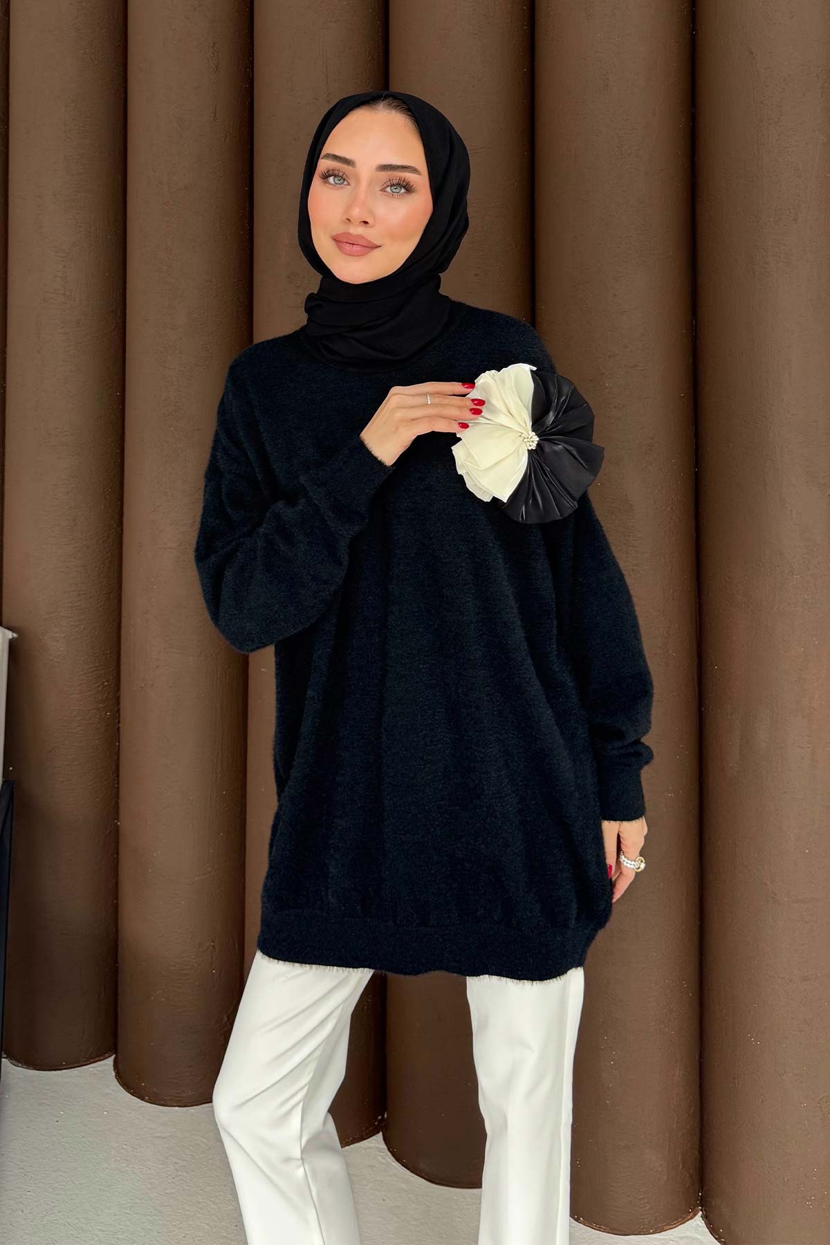 Broşlu Triko Tunik 70-2478