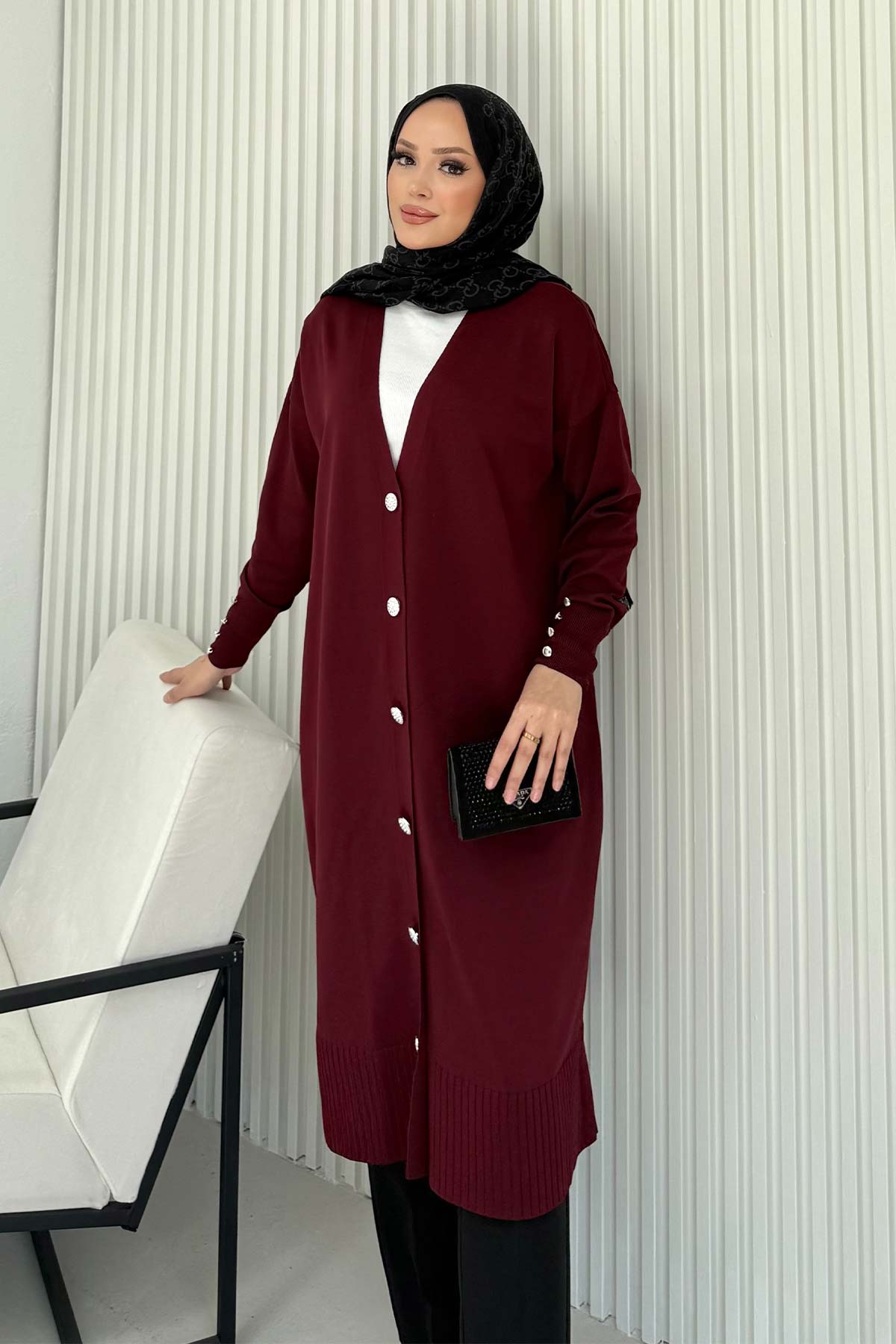 Soğuk İplik Triko Düğmeli Hırka 70-2529