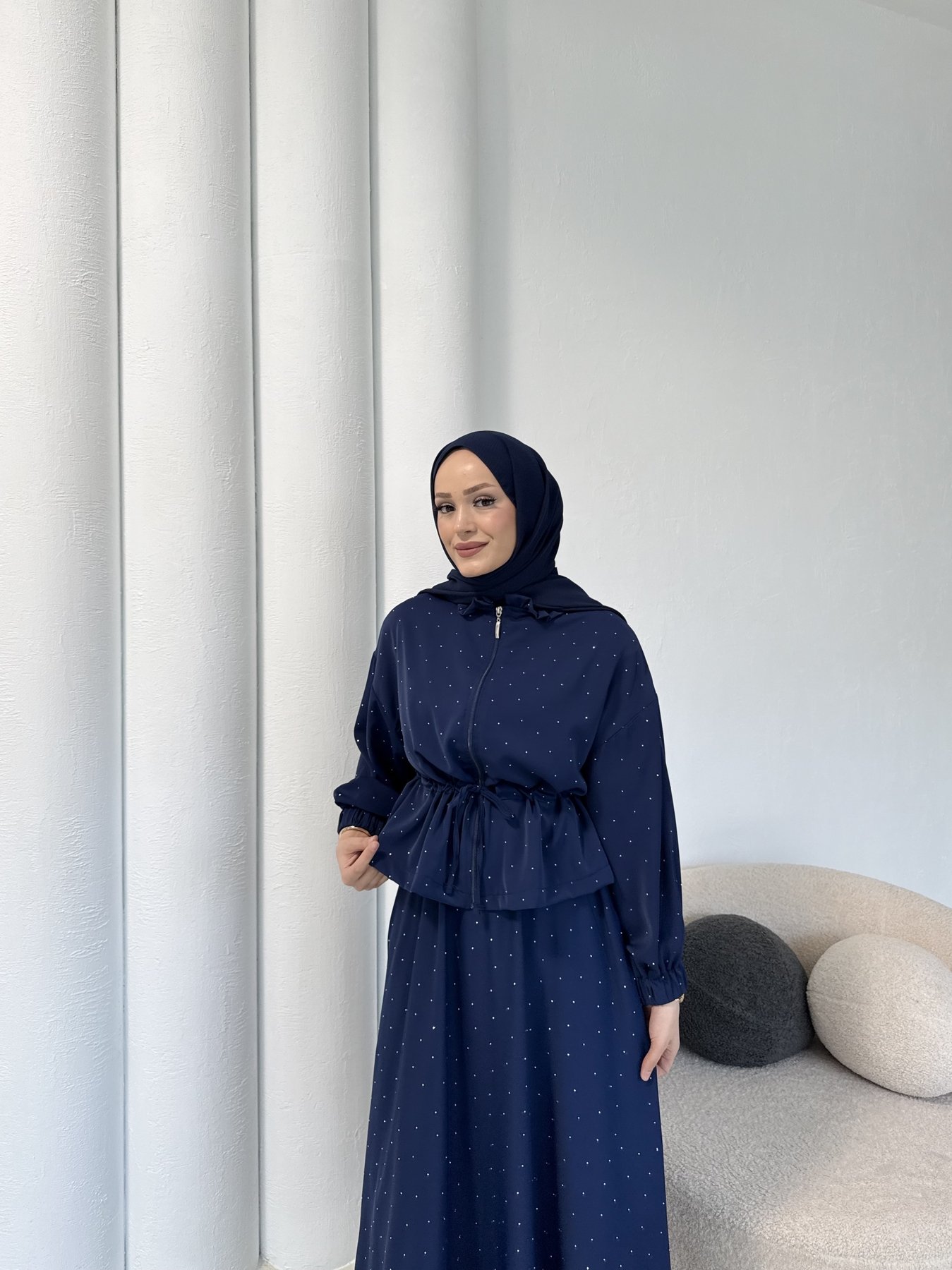 Taşlı Dubai Etekli Takım 32-3535