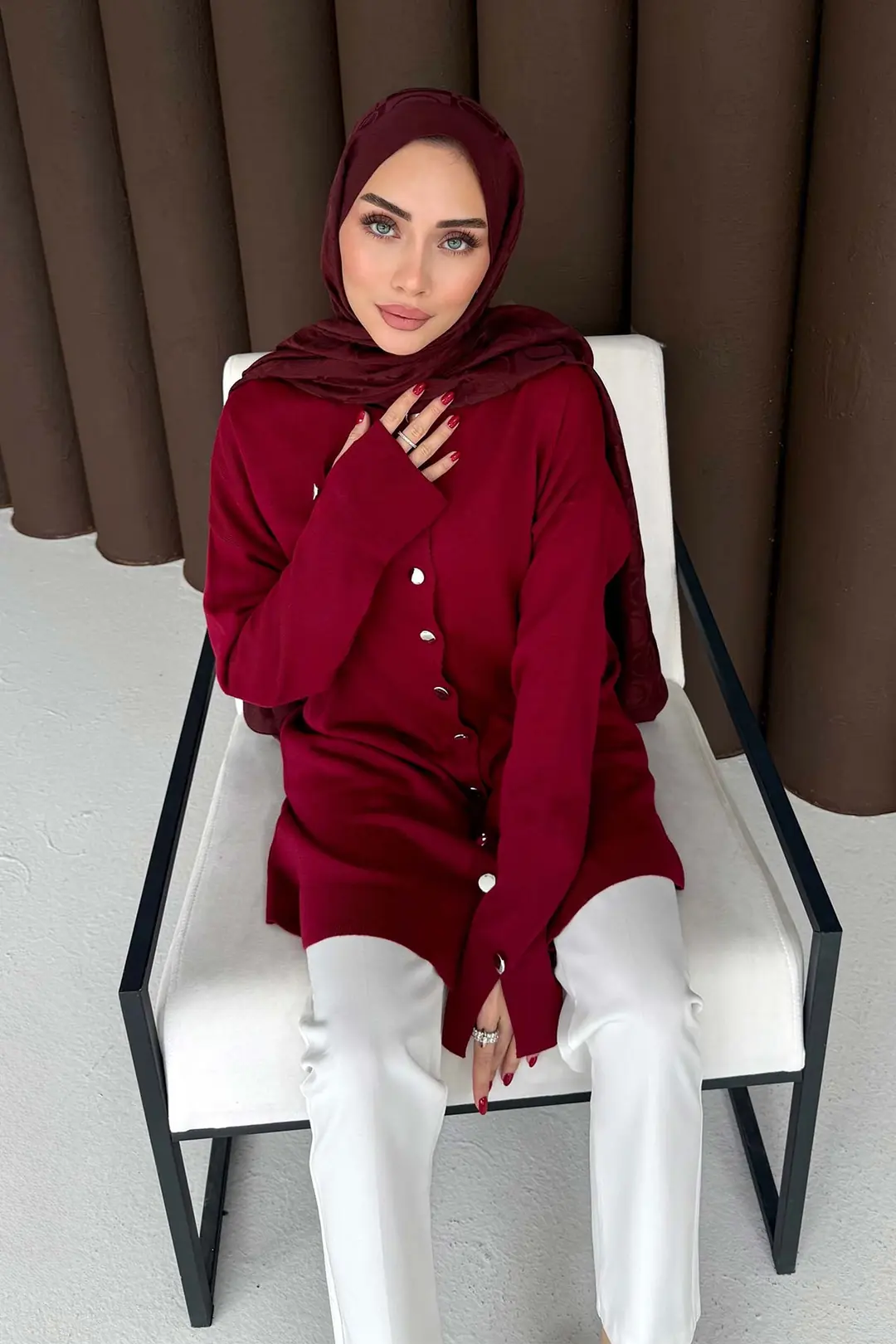 Düğmeli Triko Hırka 70-2437 · 4