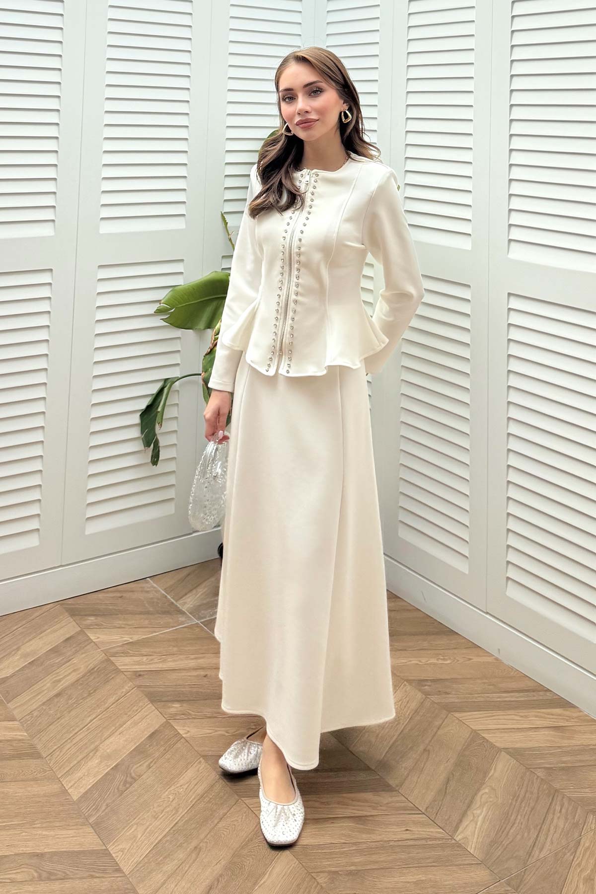 Scuba Taşlı Etekli Takım 32-3730