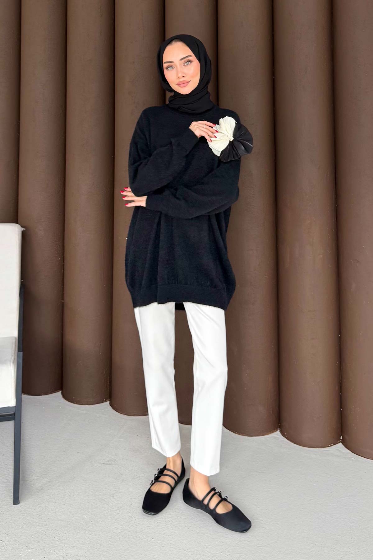 Broşlu Triko Tunik 70-2478