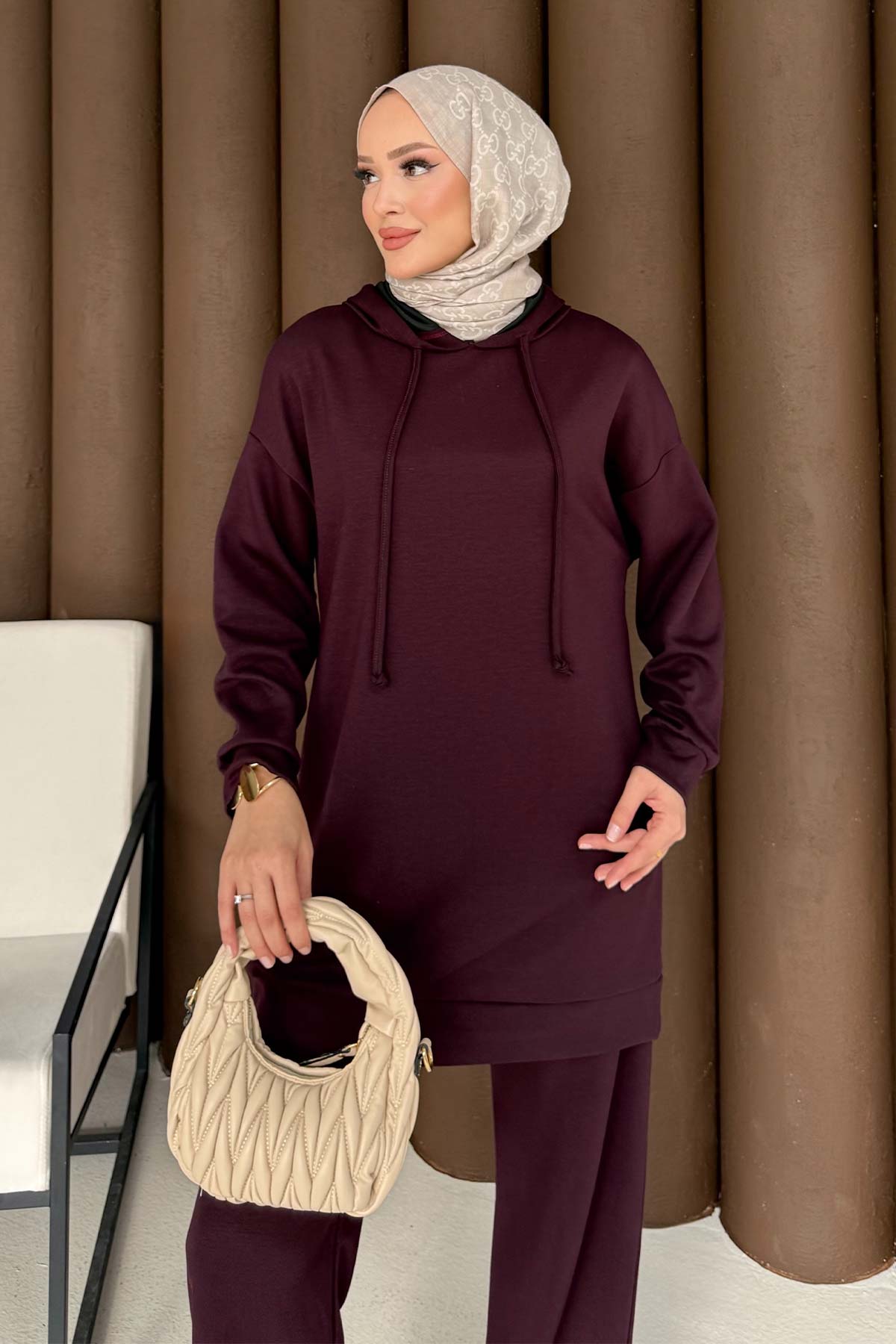 Kapüşonlu Basic Modal Takım 76-5501