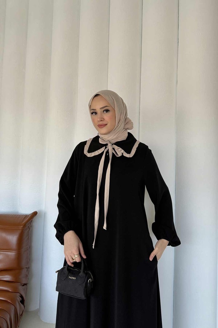 Yaka Detaylı Elbise 32-2309