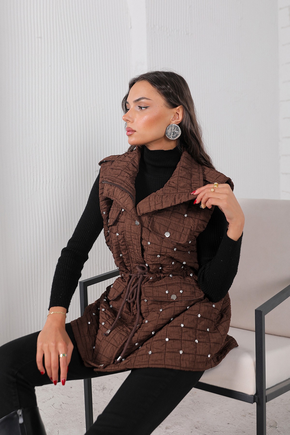 Taşlı Kapitone Yelek 32-2232