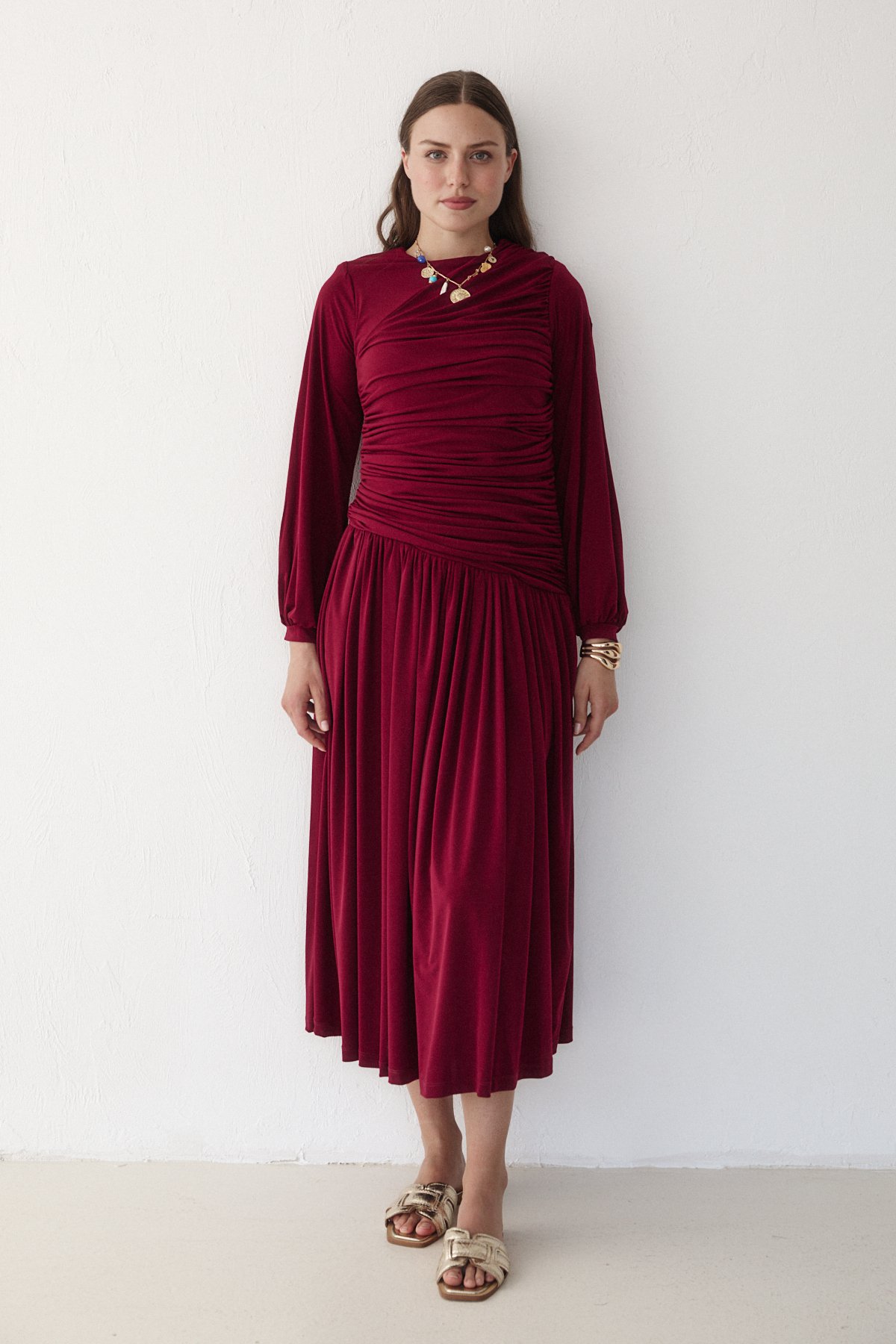 Sandy Drapeli Elbise 6-5117