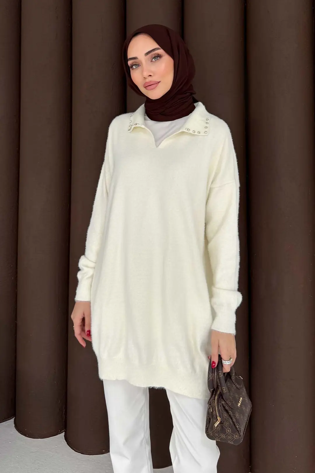 Taşlı Triko Tunik 70-2467 · 2