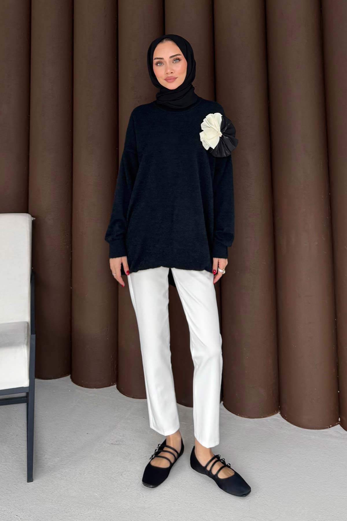 Broşlu Triko Tunik 70-2478