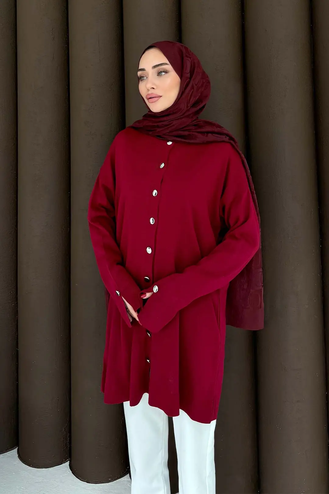 Düğmeli Triko Hırka 70-2437 · 2