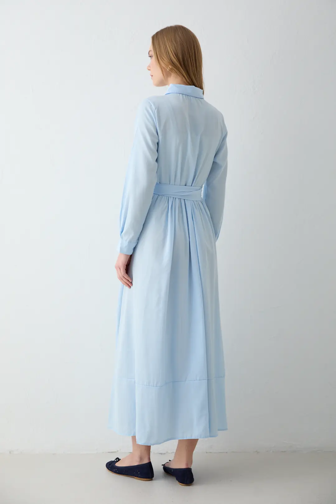 Bağlamalı Poplin Elbise 68-6163-1 · 9