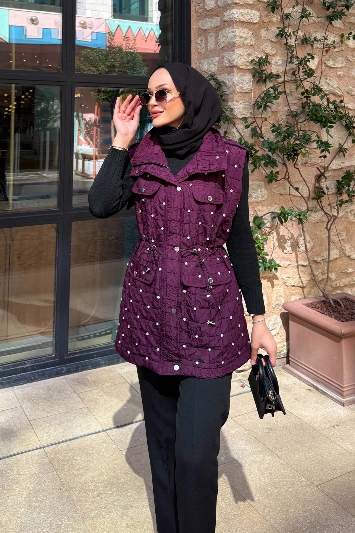 Taşlı Kapitone Yelek 32-2502