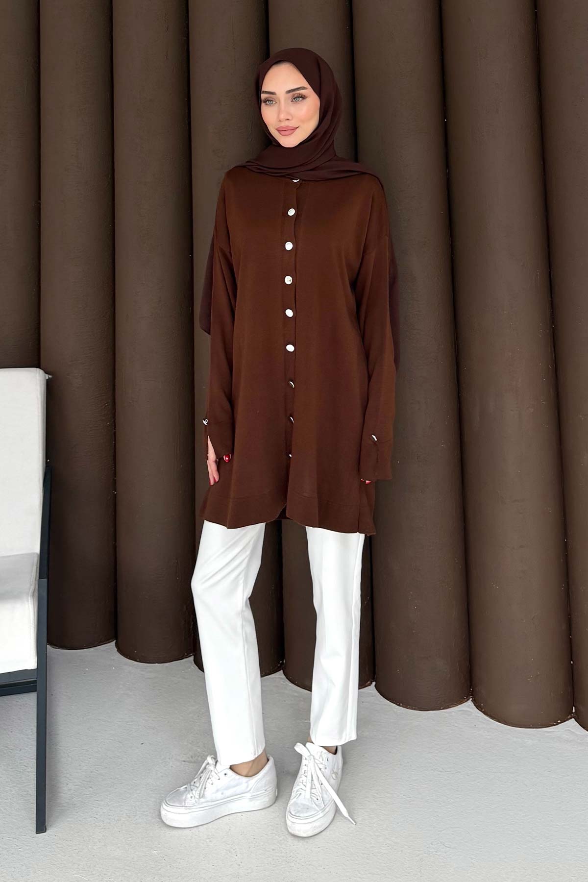 Düğmeli Triko Hırka 70-2437