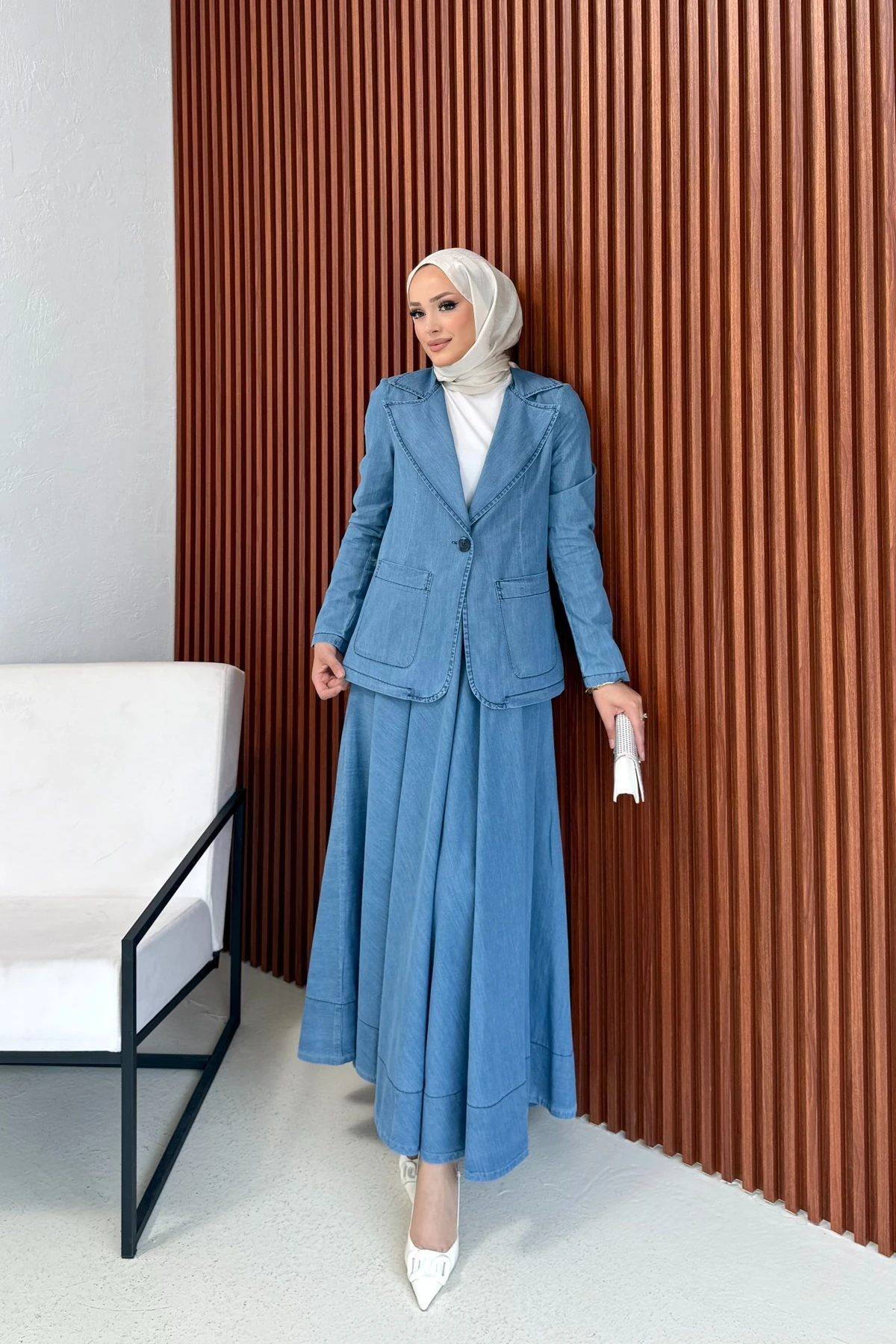 Tensel Ceketli Etekli Takım 32-2361