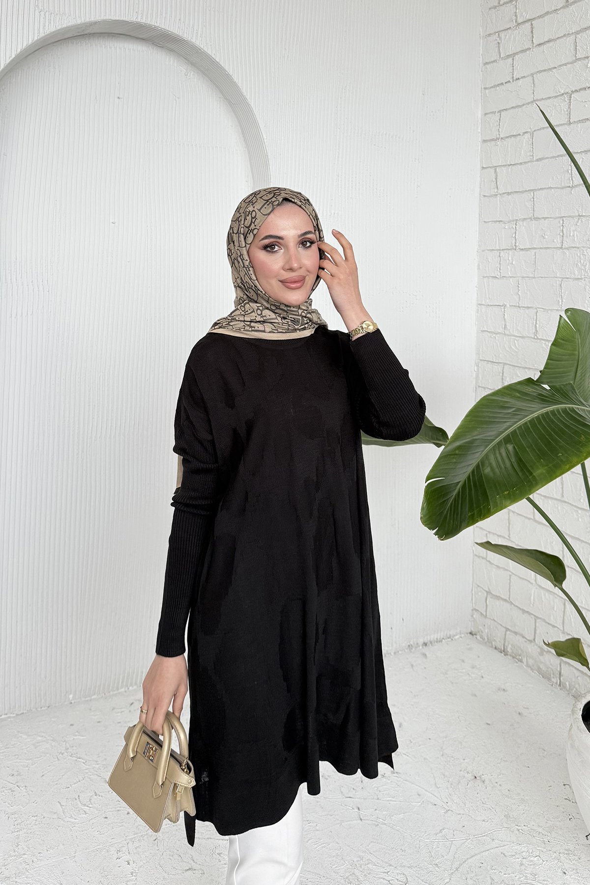 Desenli Triko Tunik 70-2173