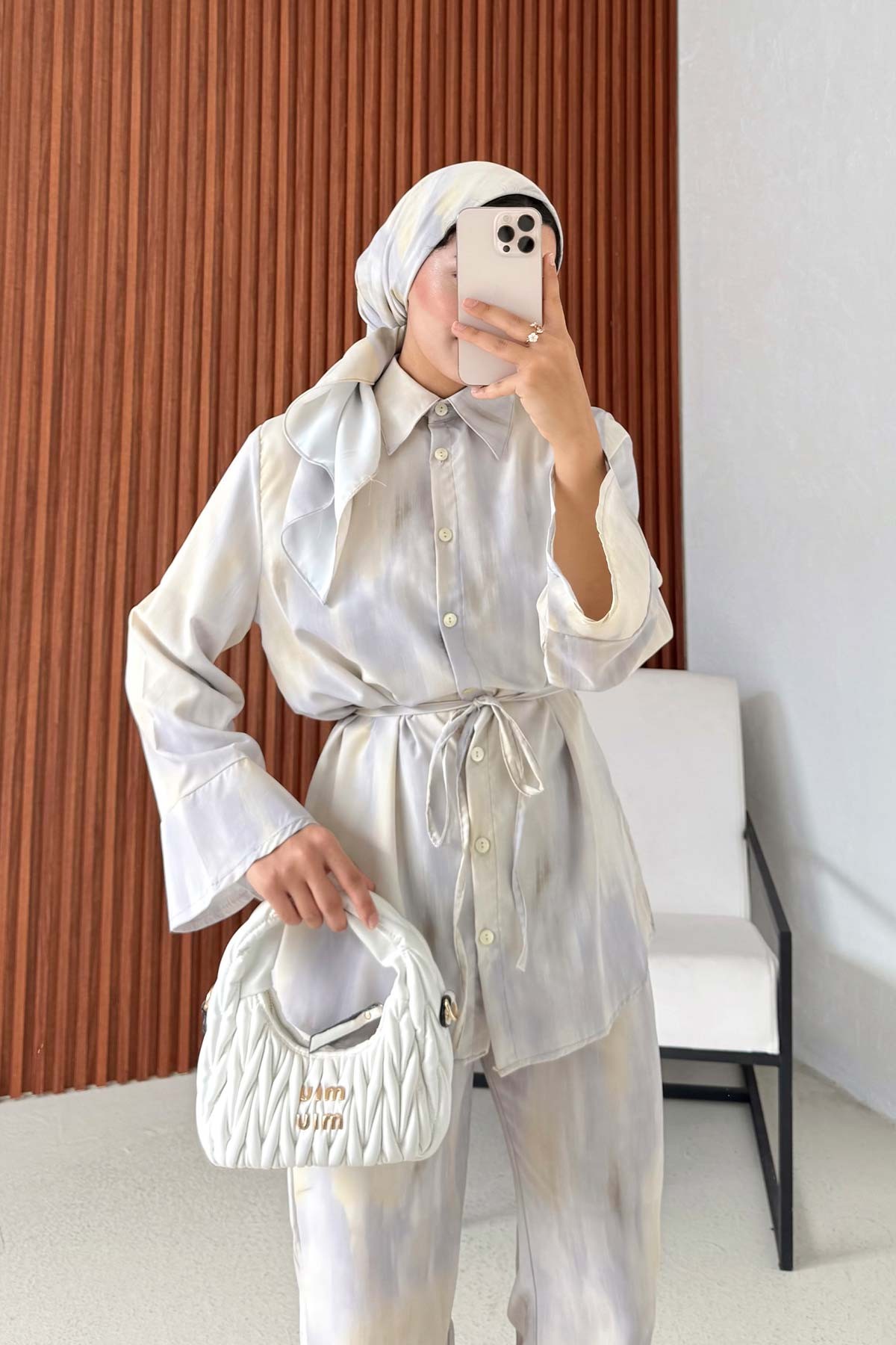 Eşarplı Desenli Takım 32-3599