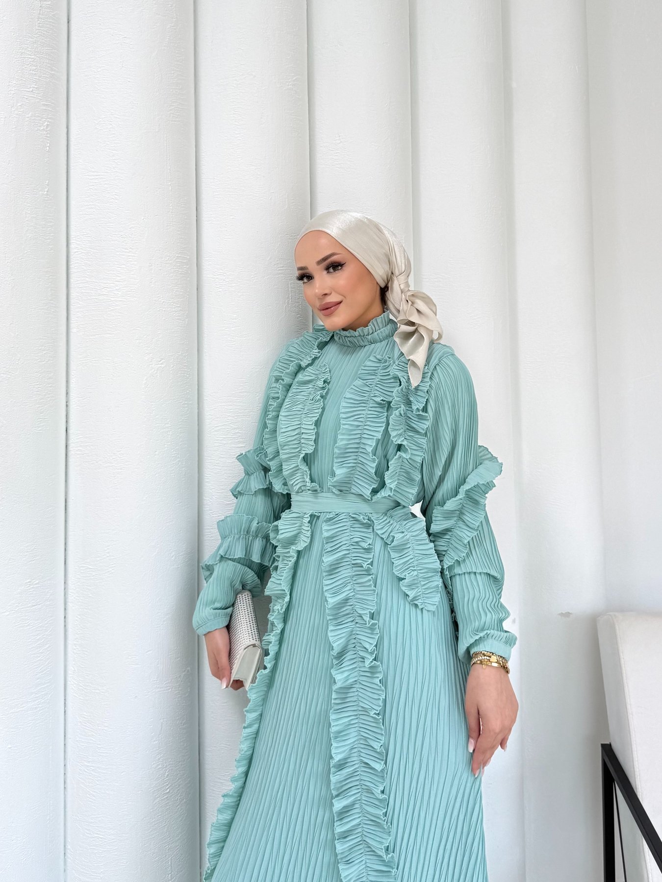 Pilise Detaylı Elbise 32-3027-1