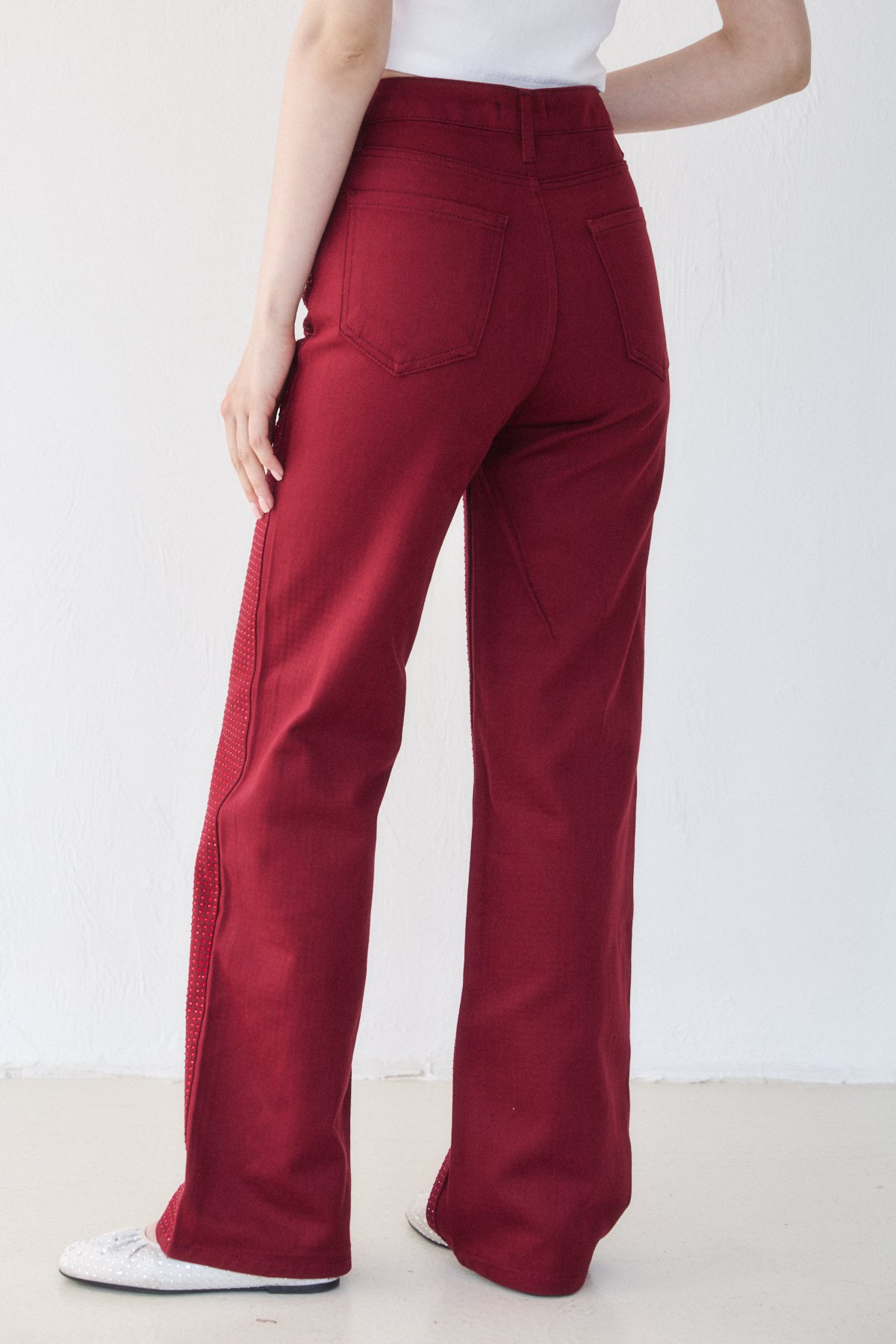 Taşlı Gabardin Pantolon 32-3506