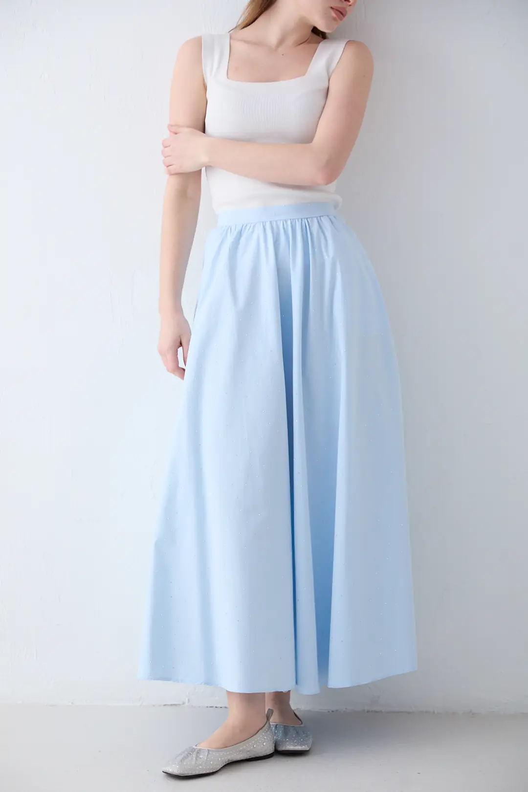 Taşlı Poplin Etek 77-1999 · 5