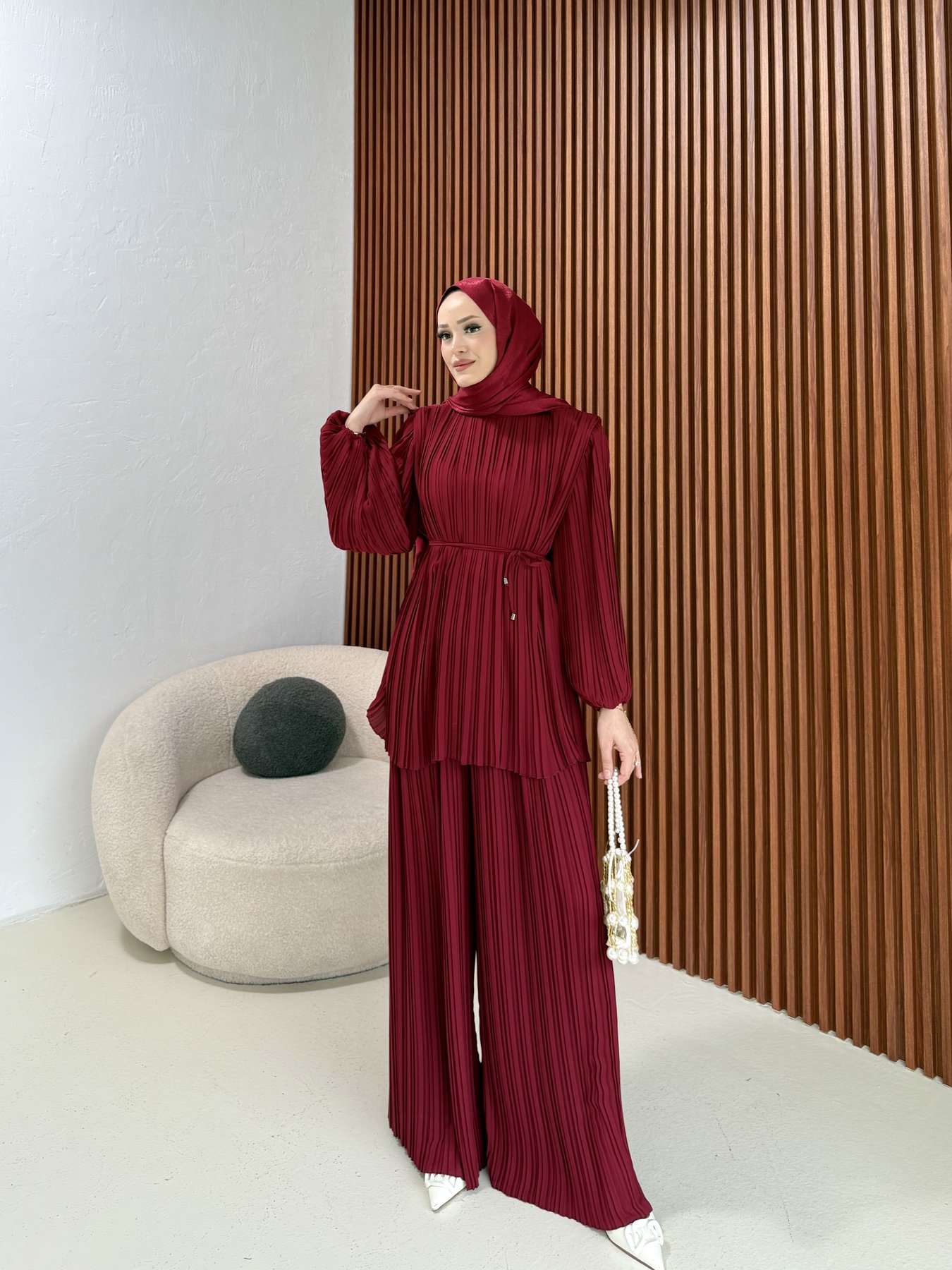 Piliseli Pantolonlu Takım 32-2335