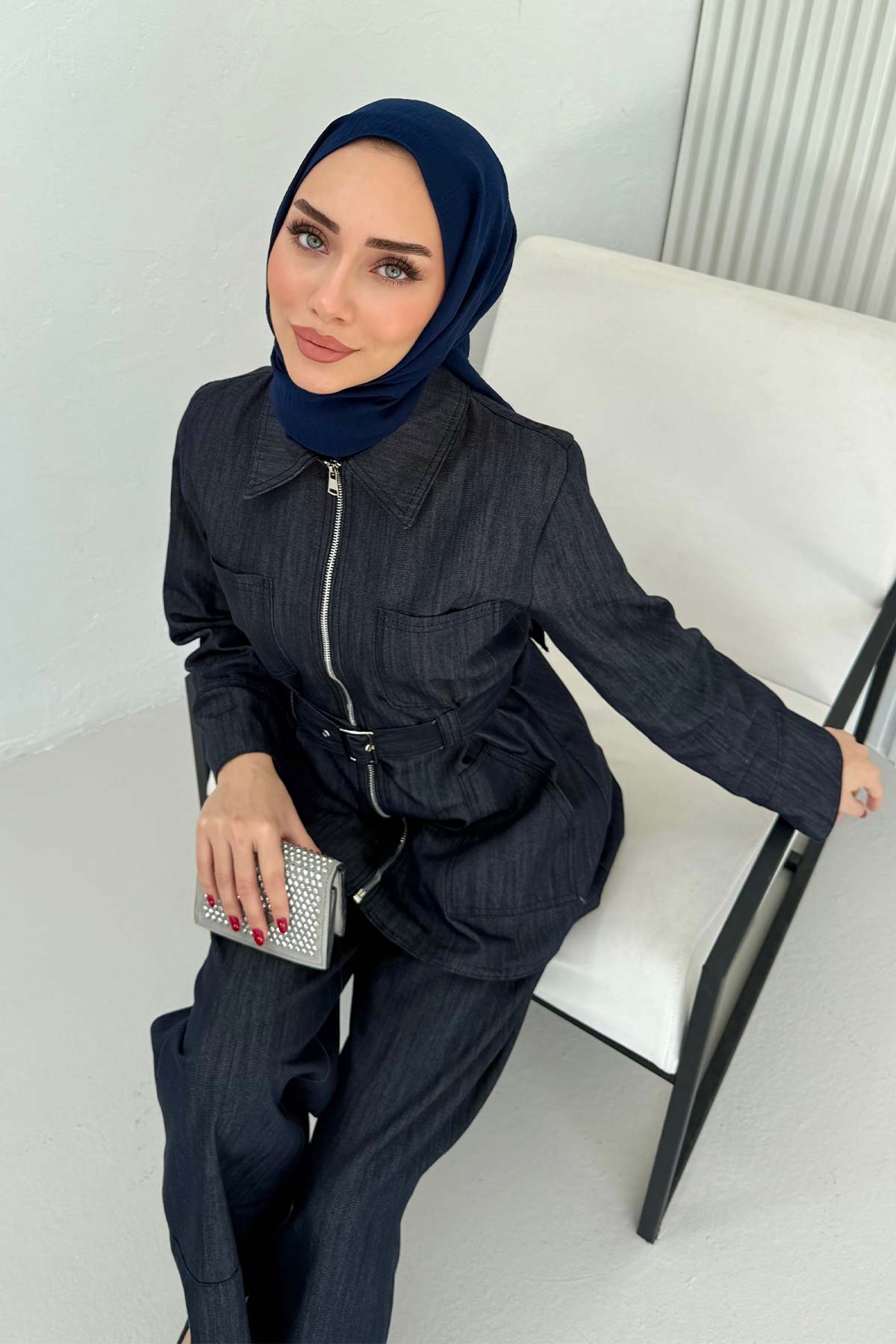Denim Kemerli Takım 32-3716