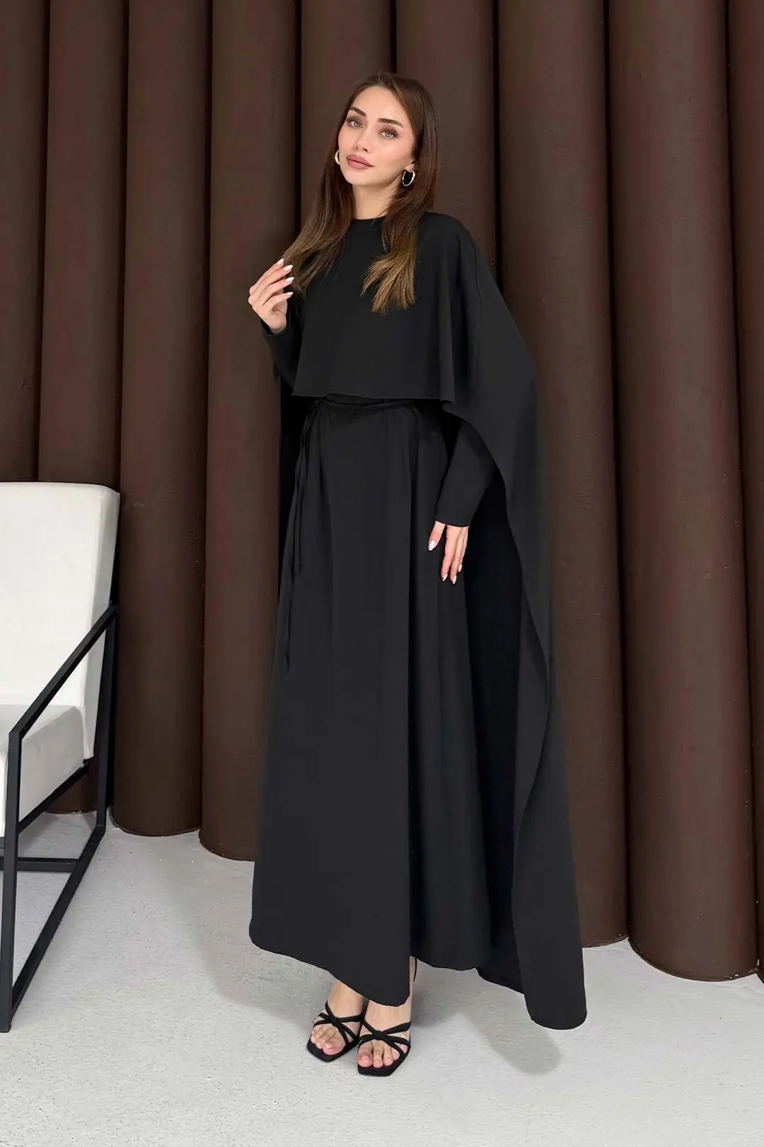 Pelerinli Elbise 3-3392 · 2