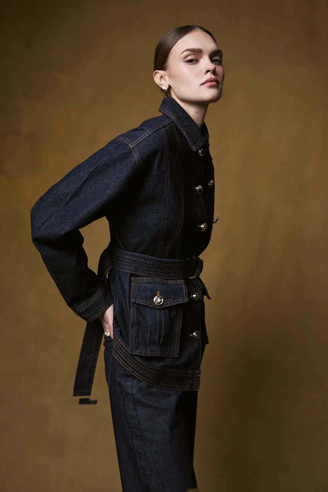 Düğmeli Denim Takım 32-8007 · 7