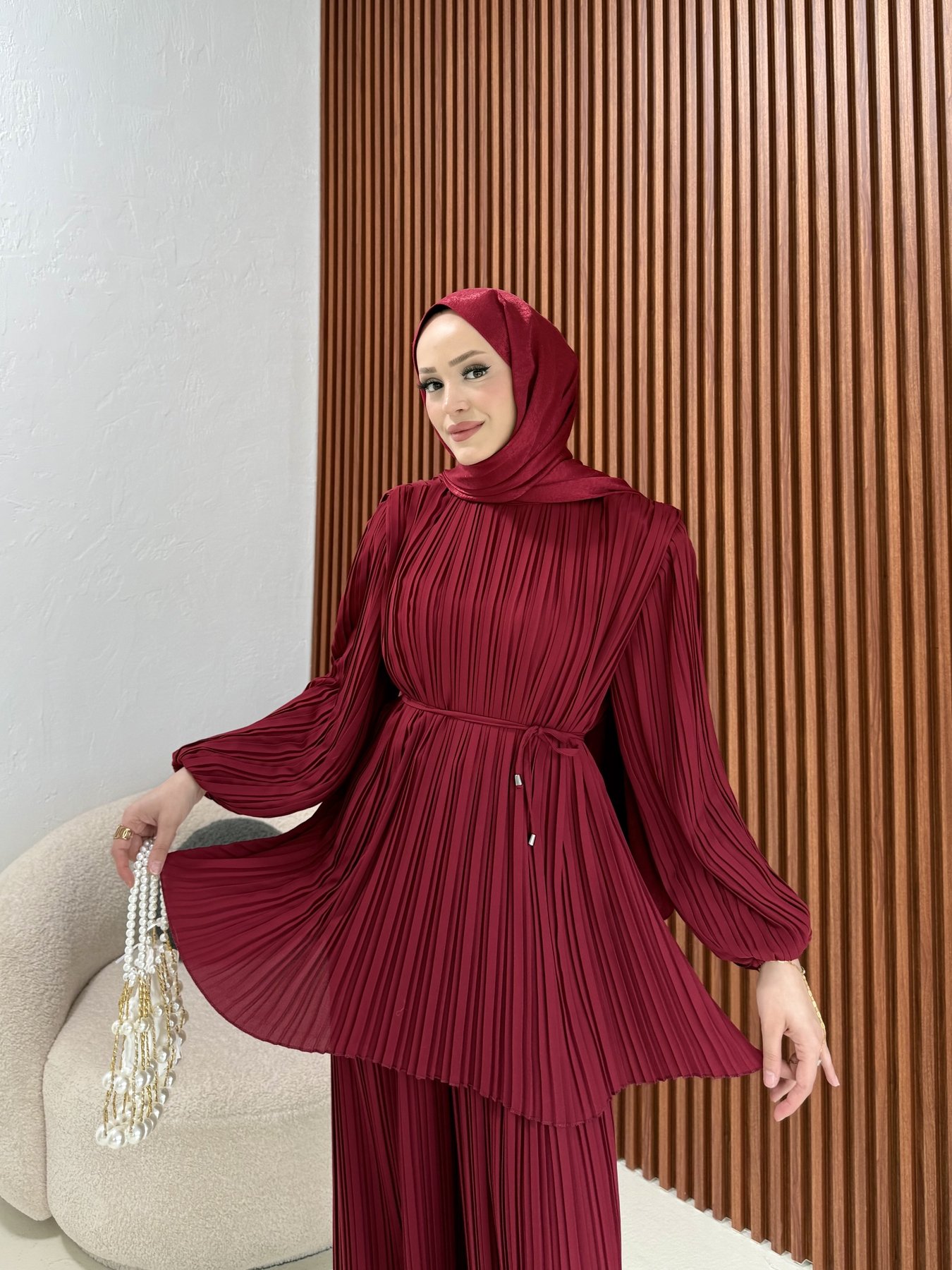 Piliseli Pantolonlu Takım 32-2335