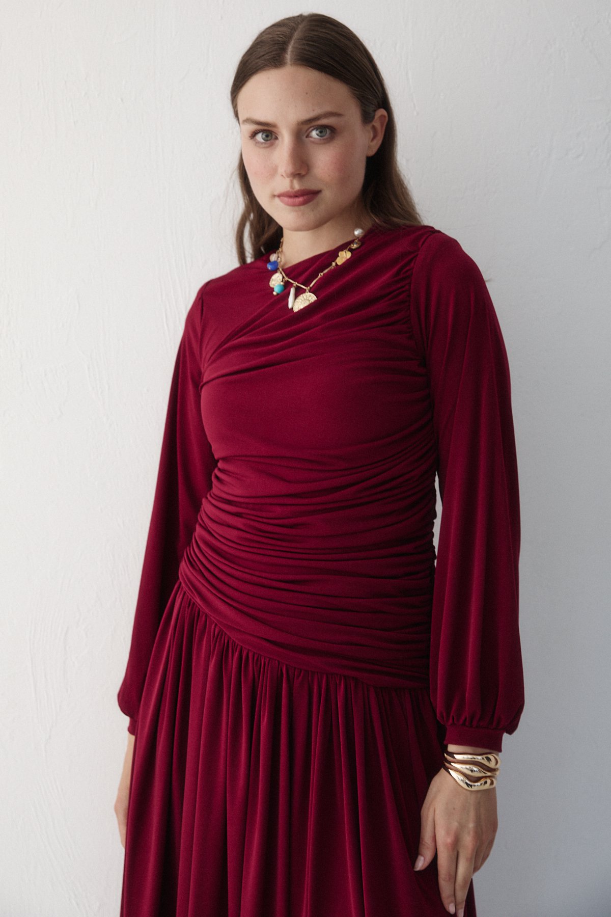 Sandy Drapeli Elbise 6-5117