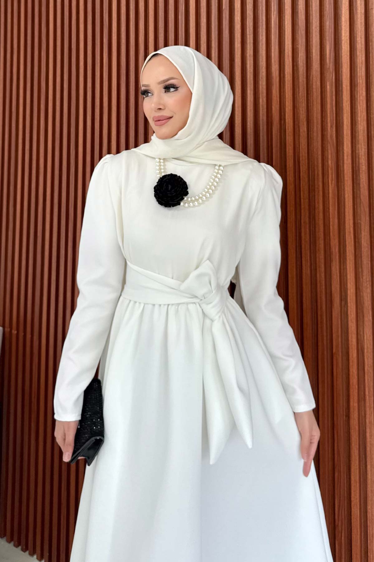 Kuşaklı Scuba Elbise 68-6209