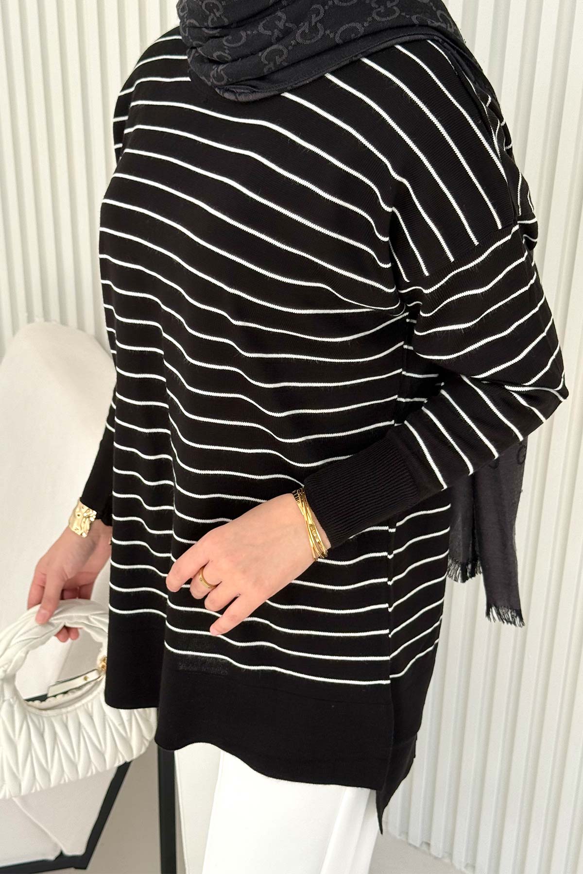Çizgili Triko Tunik 70-2020