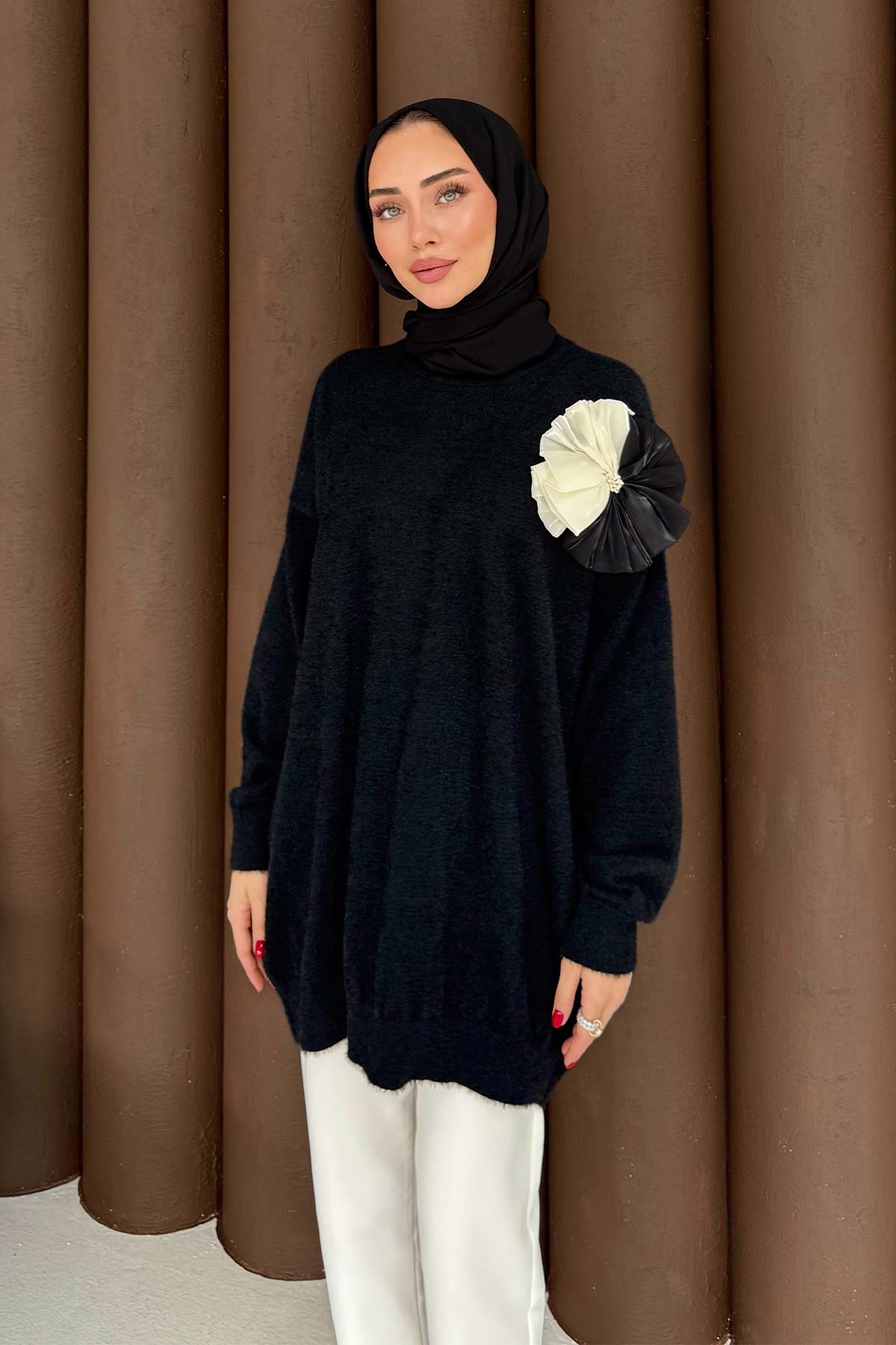 Broşlu Triko Tunik 70-2478