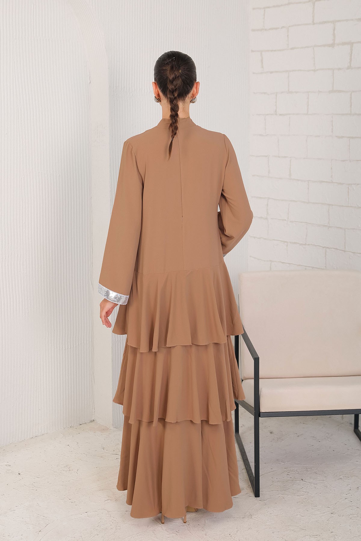 Katlı Abiye Elbise 32-6212-1