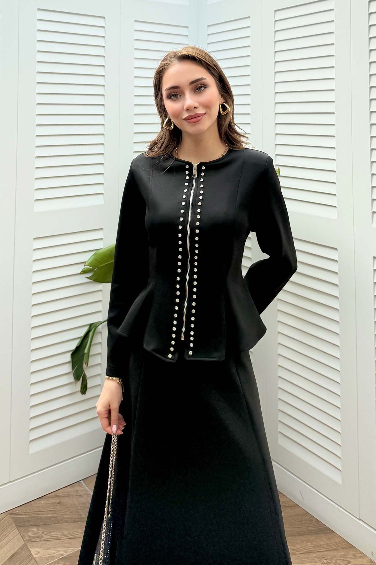 Scuba Taşlı Etekli Takım 32-3730