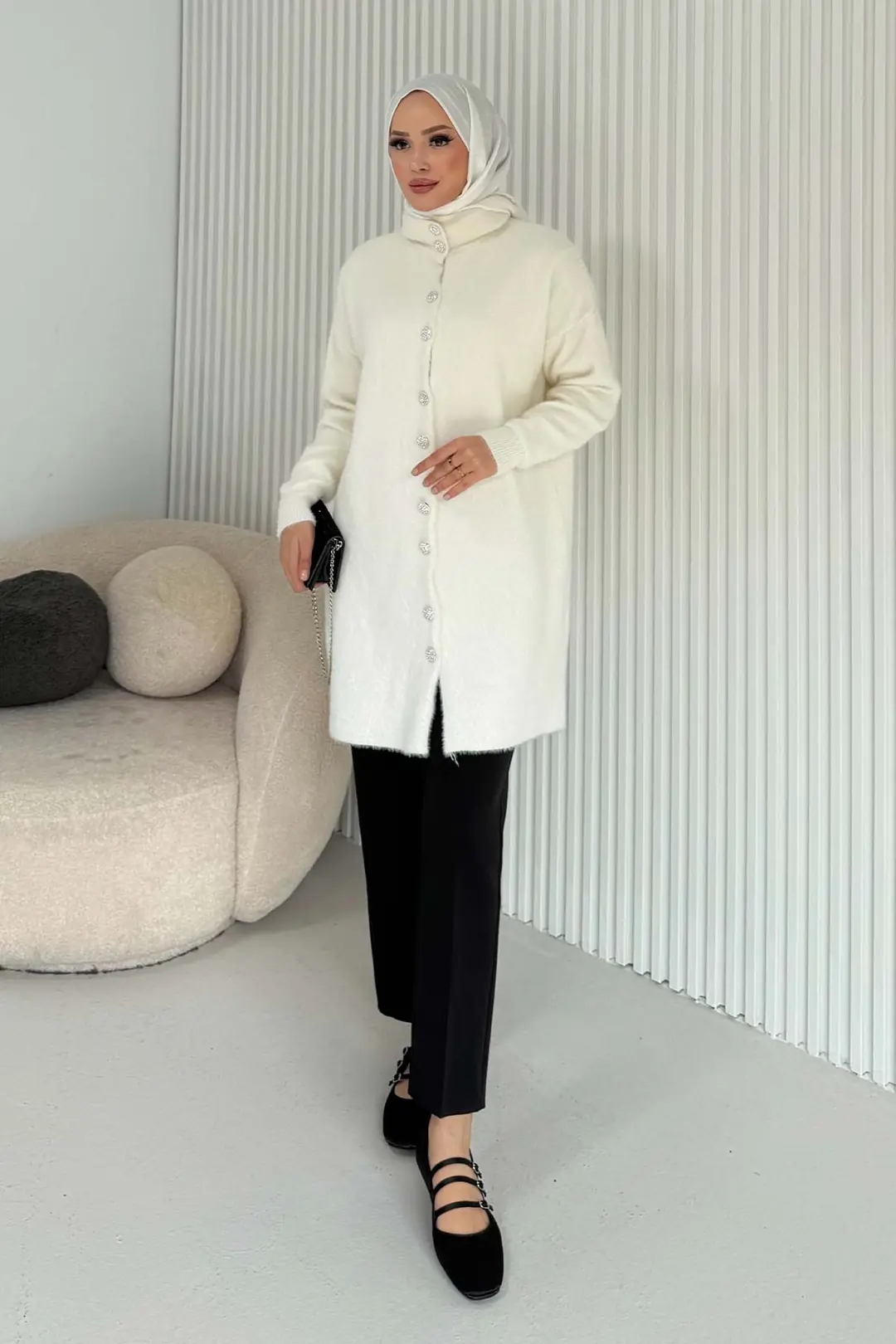 Düğmeli Triko Hırka 70-2447 · 2