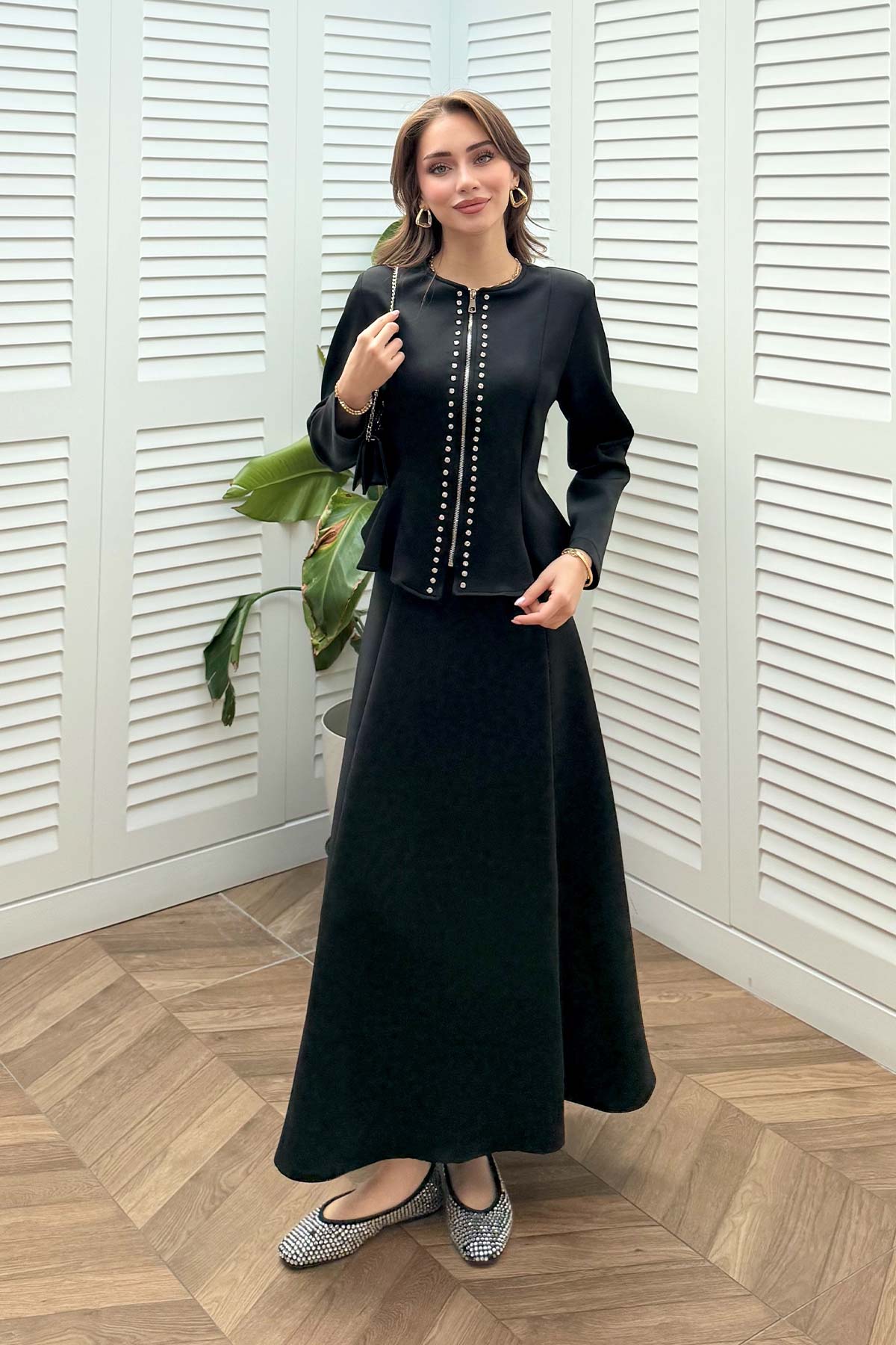 Scuba Taşlı Etekli Takım 32-3730