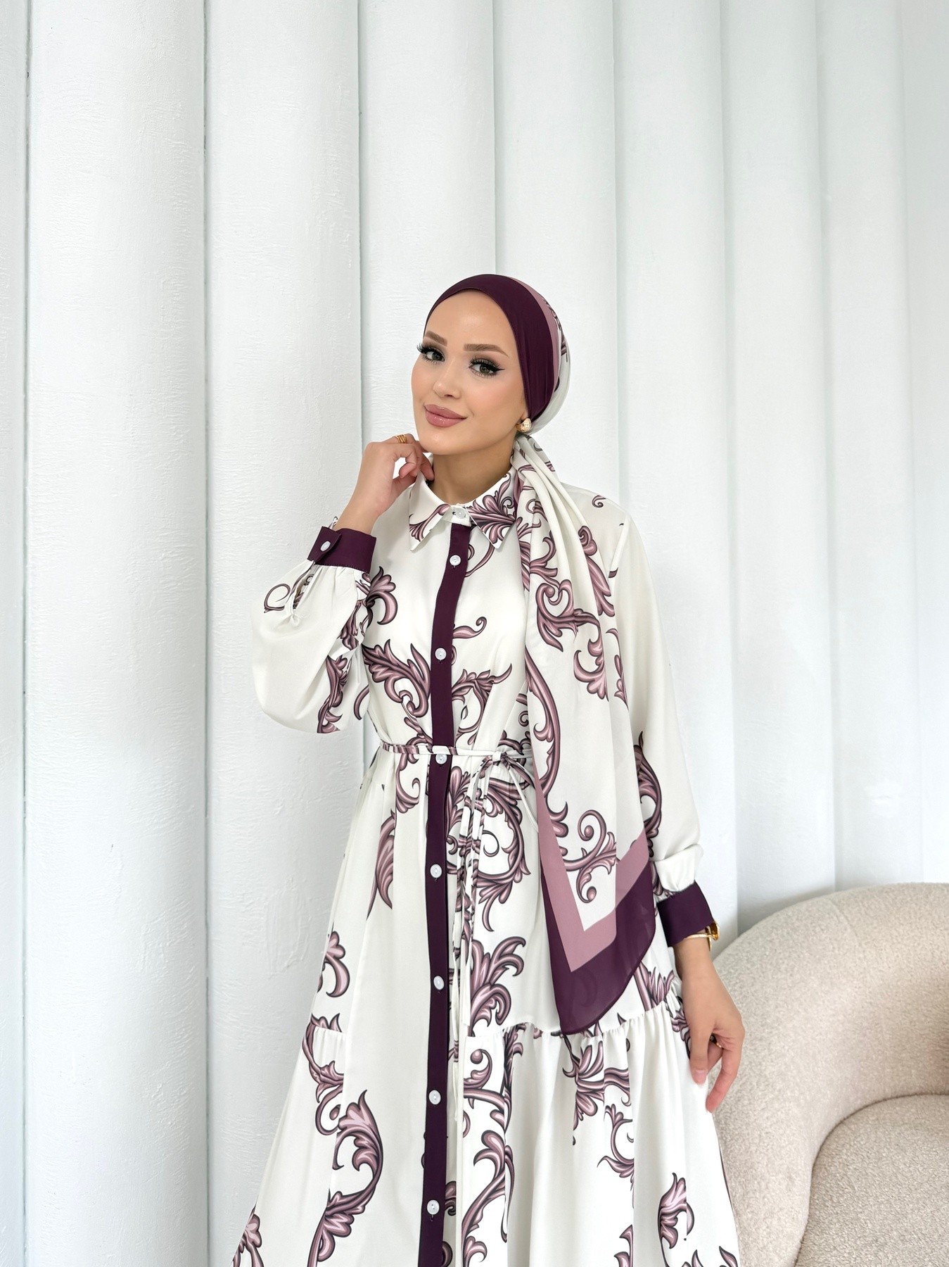 Desenli Elbise 32-2367
