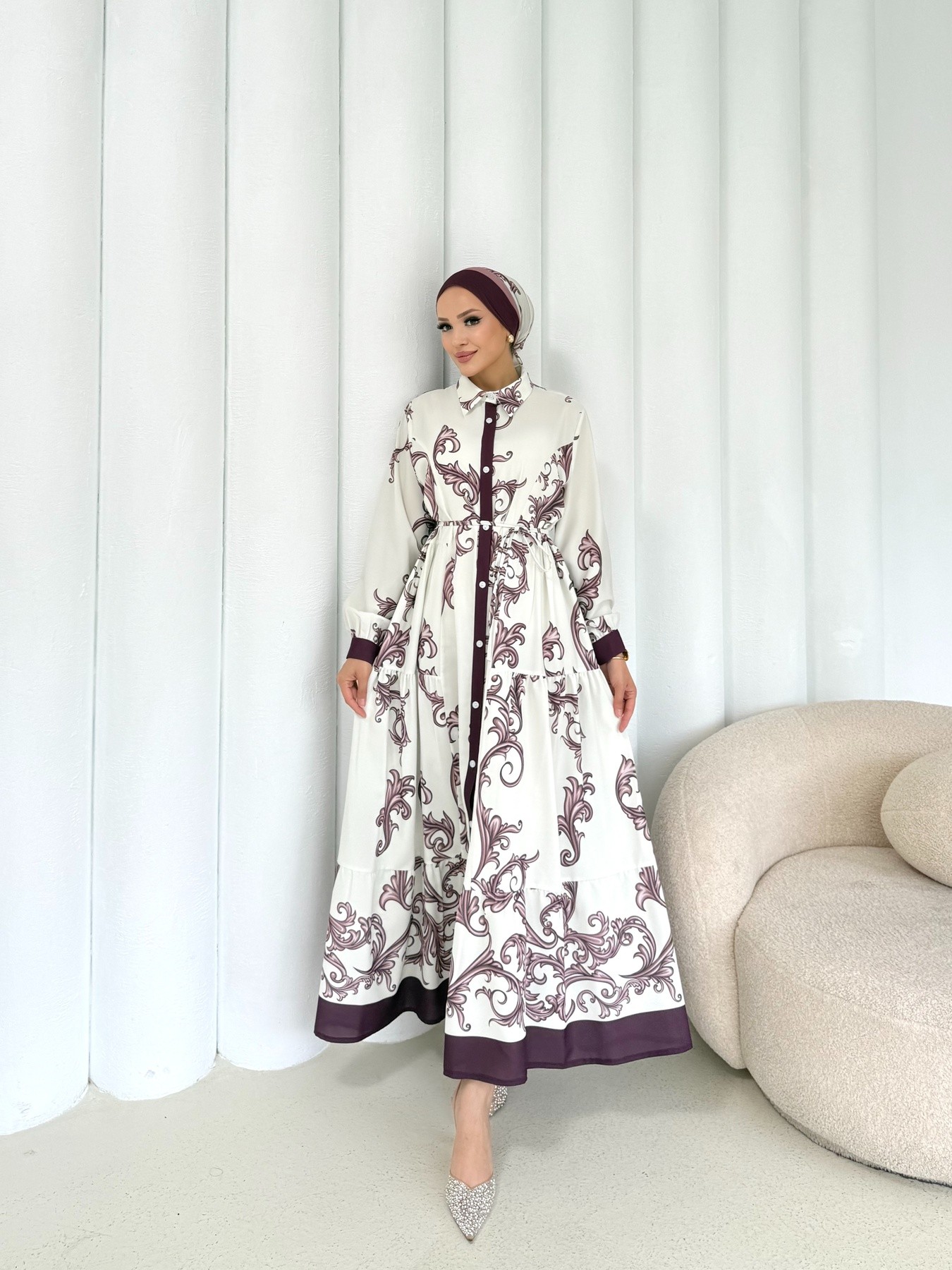Desenli Elbise 32-2367
