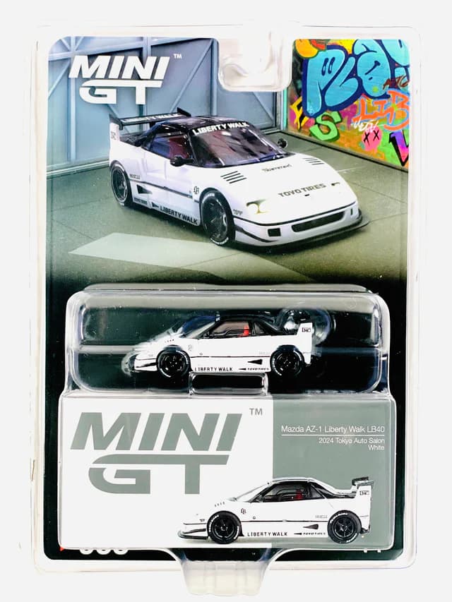 Mini GT 1/64 Mazda AZ-1 Liberty Walk LB40 White 2024 Tokyo Auto