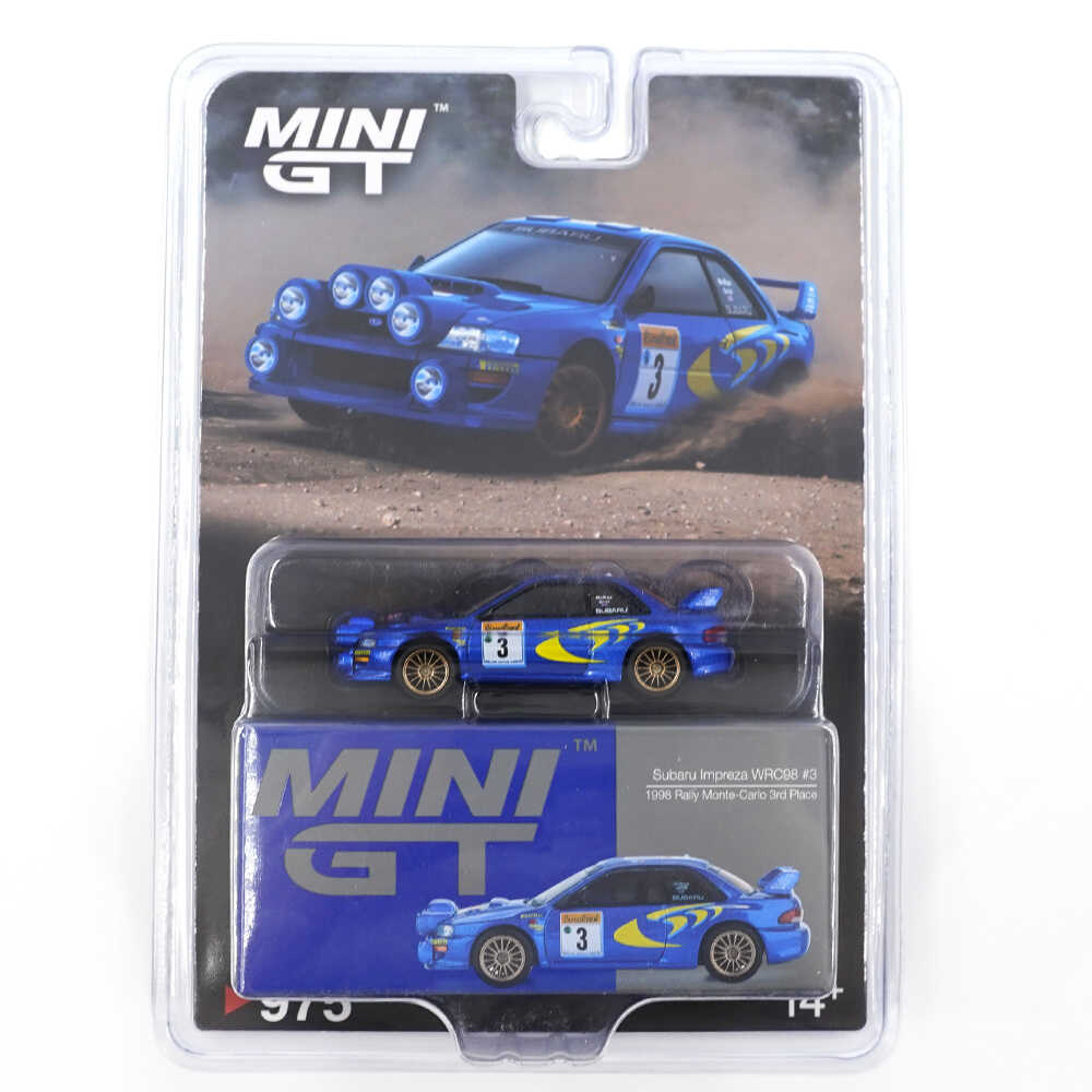 Mini GT 1/64 Subaru Impreza WRC98 1998 Rally Monte-Carlo 3rd Place #3 - Blister Paket MGT00975-BL