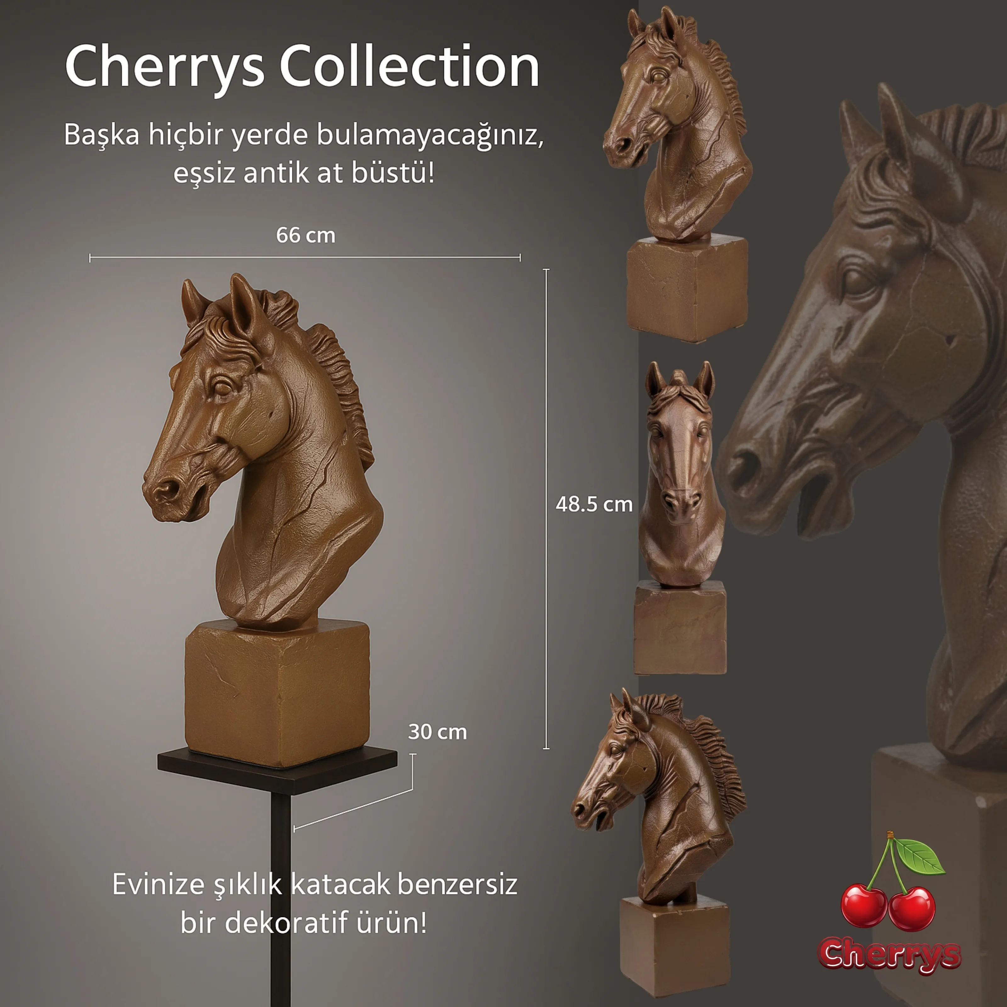 Zamanın Ötesinde Bir Sanat Eseri: Cherrys Collection Antik At Büstü