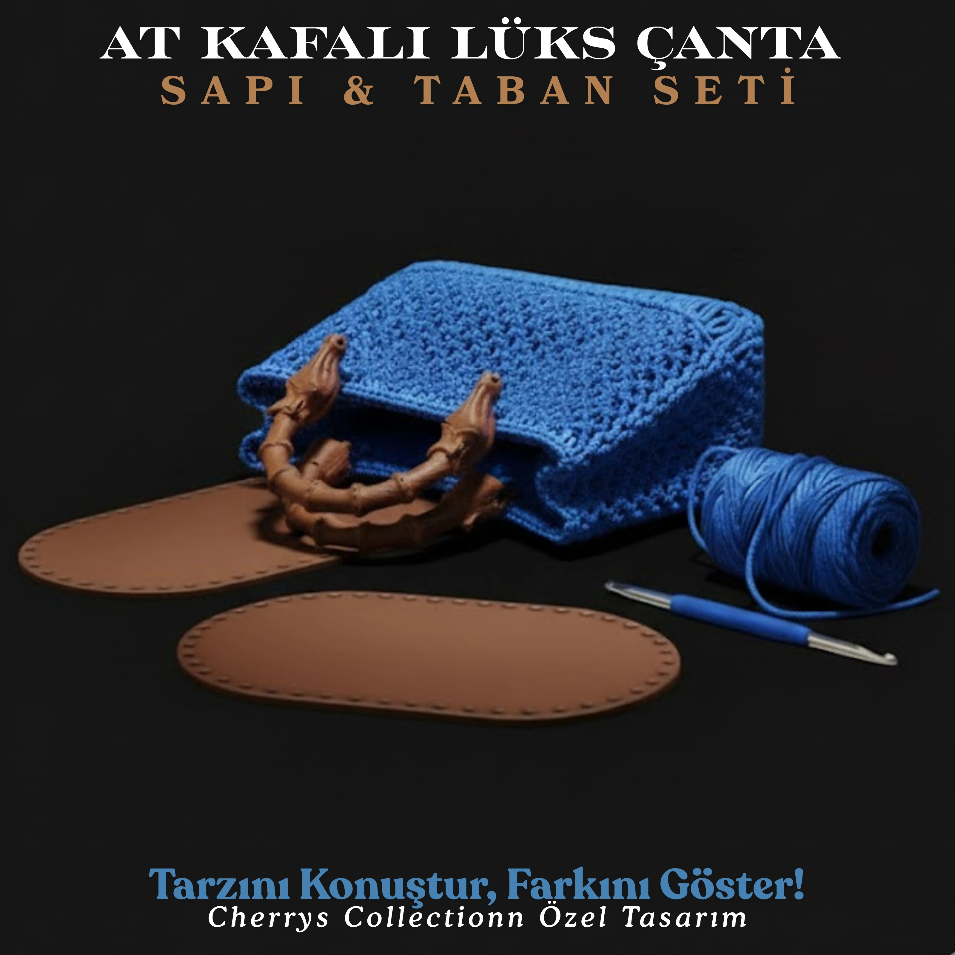 At Kafalı Lüks Çanta Sapı ve Taban Seti (Premium El Yapımı Tasarım)
