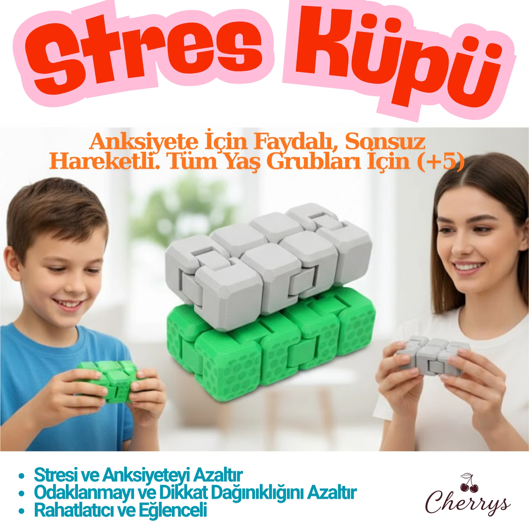 Stres Küpü (Odaklanma ve Anksiyete Desteği) - beyaz