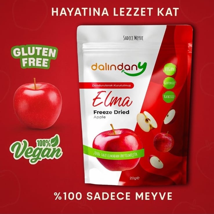 Dondurularak Kurutulmuş Elma Dilimleri 3'lü paket 20 Gram x 3