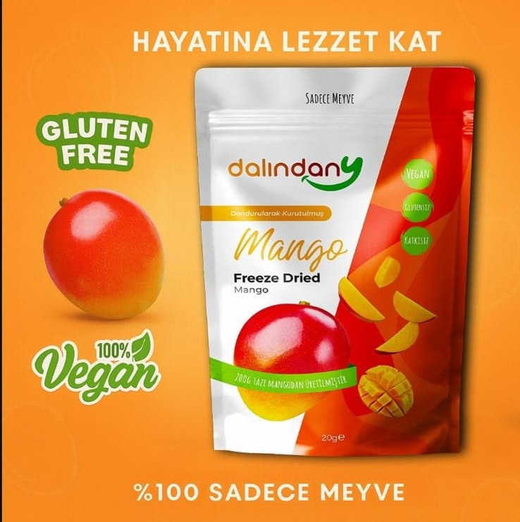 Dondurularak Kurutulmuş Mango Dilimleri 20 Gram X3