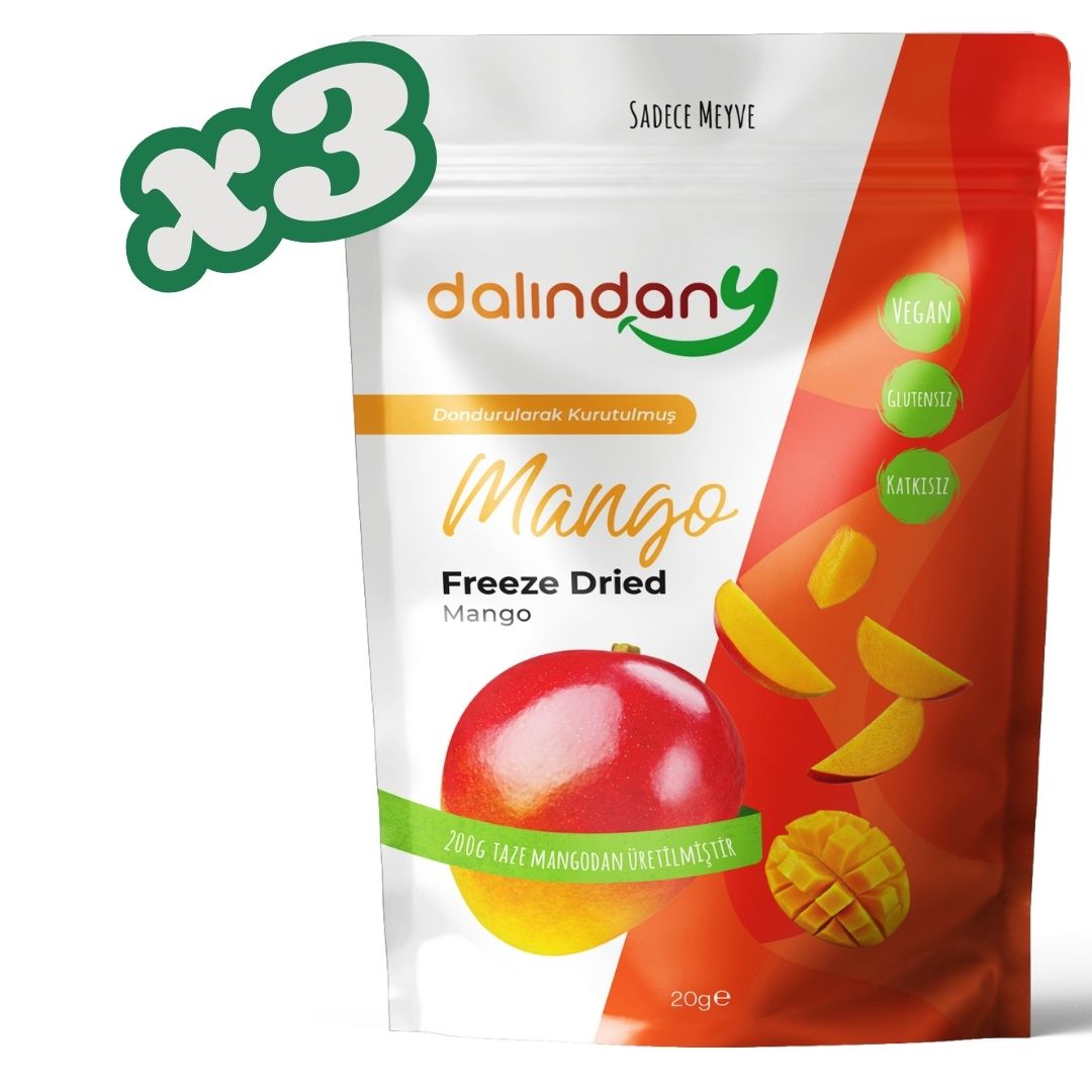 Dondurularak Kurutulmuş Mango Dilimleri 20 Gram X3